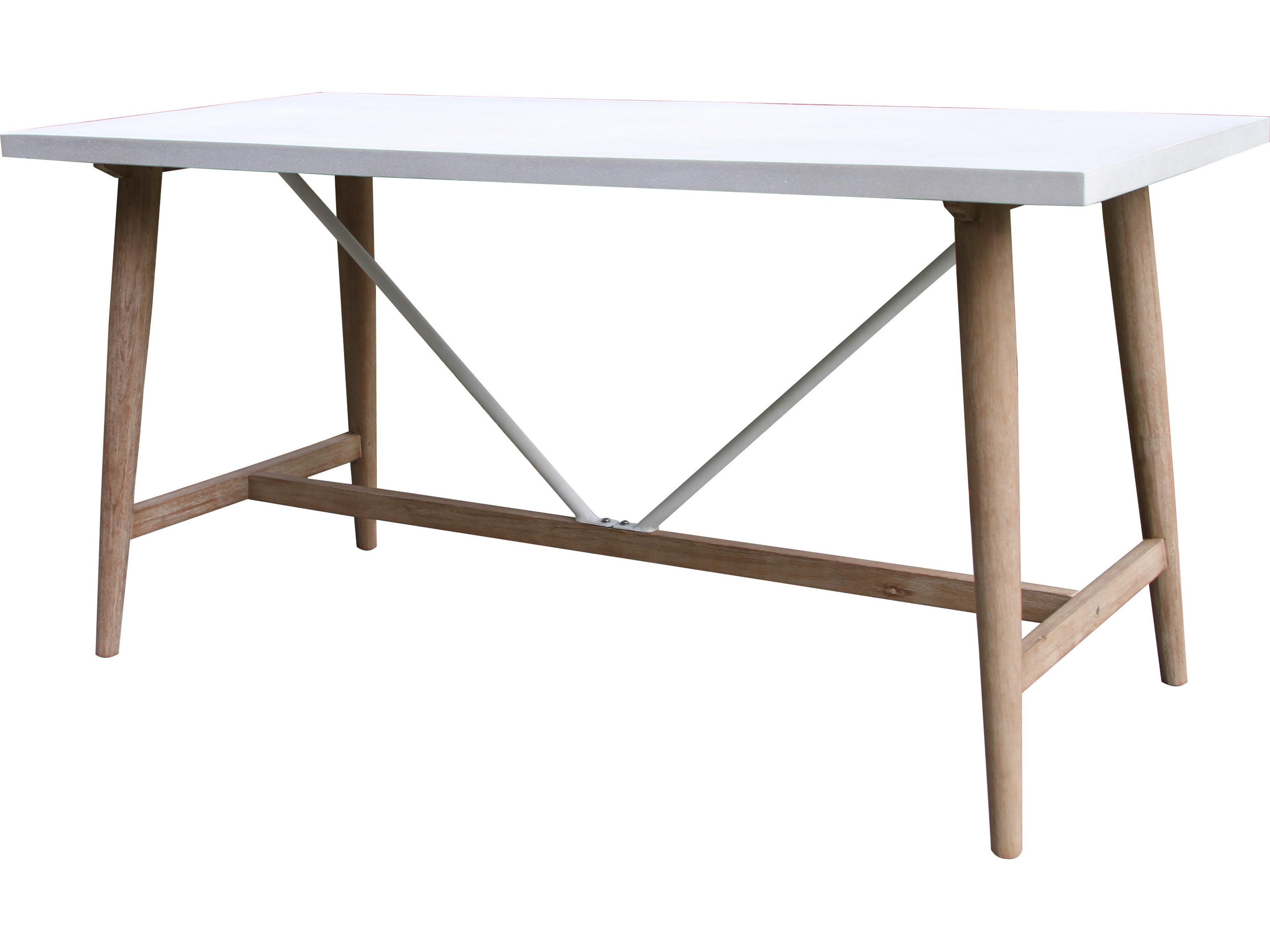 Outdoor Interiors Antique Wash Eucalyptus & Ivory Composite Counter Height Table, 72" x 36"