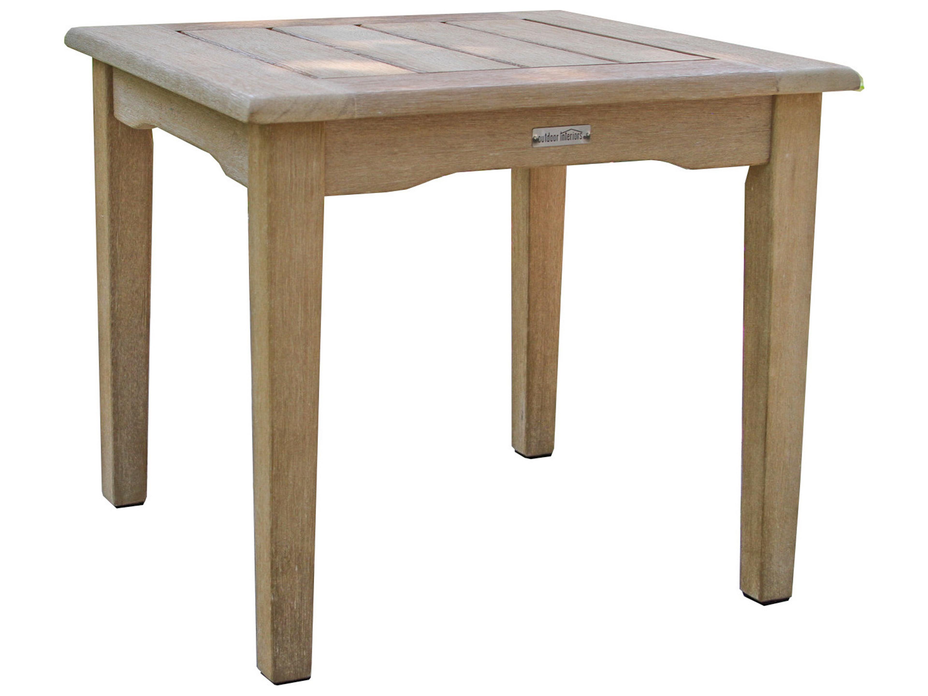 Outdoor Interiors Antique Wash Square Accent Table, 19.5" x 18"