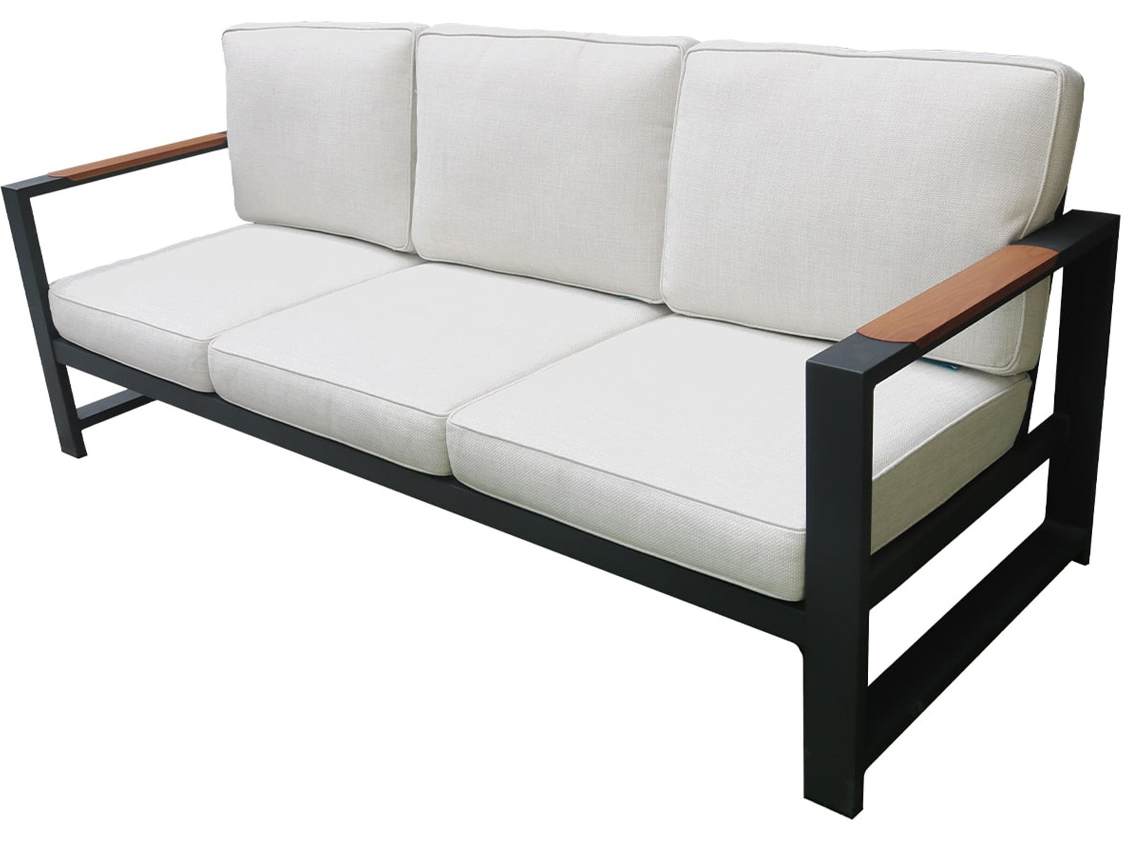 Outdoor Interiors Sienna Black Aluminum Sofa
