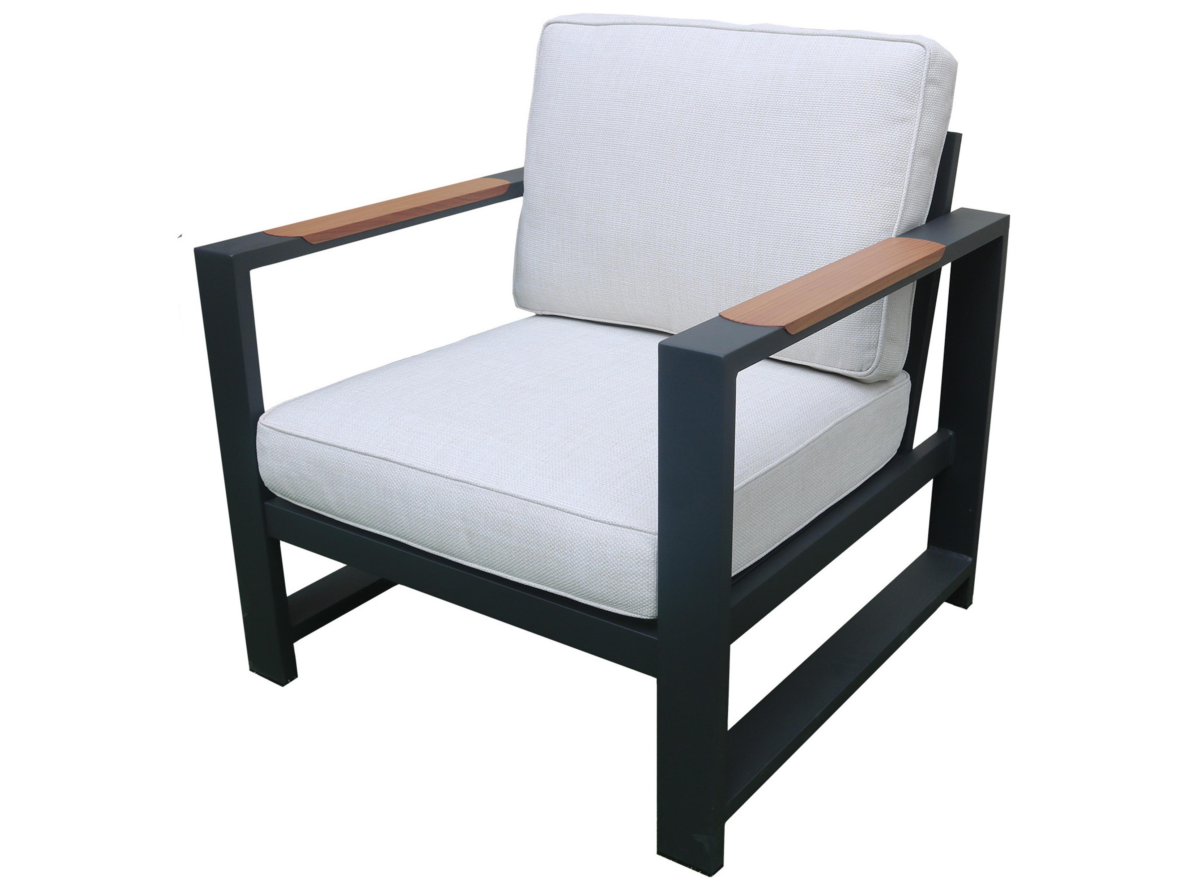 Outdoor Interiors Sienna Black Aluminum Armchair (Price Includes Two)