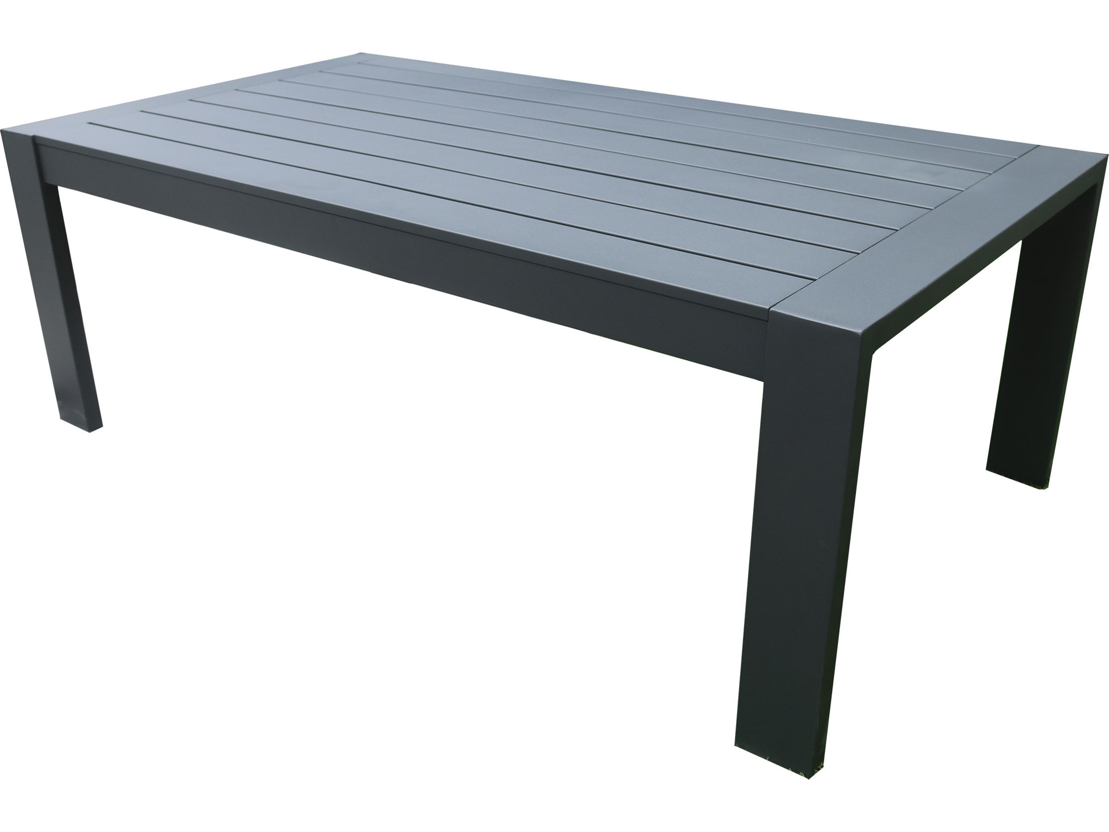 Outdoor Interiors Sienna Black Aluminum Coffee Table, 47" x 25"