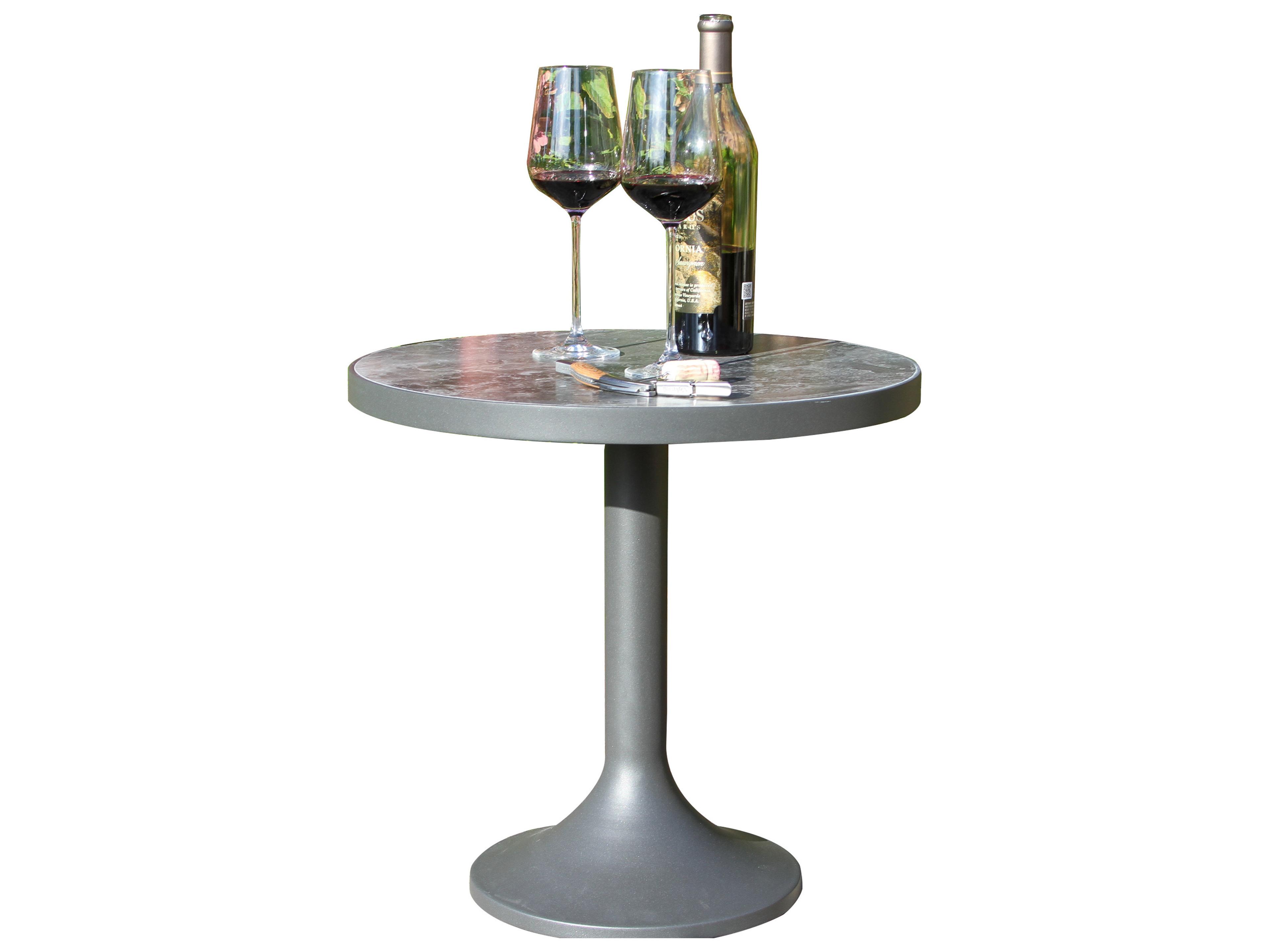 Outdoor Interiors Portofino Orobico Sintered Stone & Aluminum Coffee Table, 20" Dia.