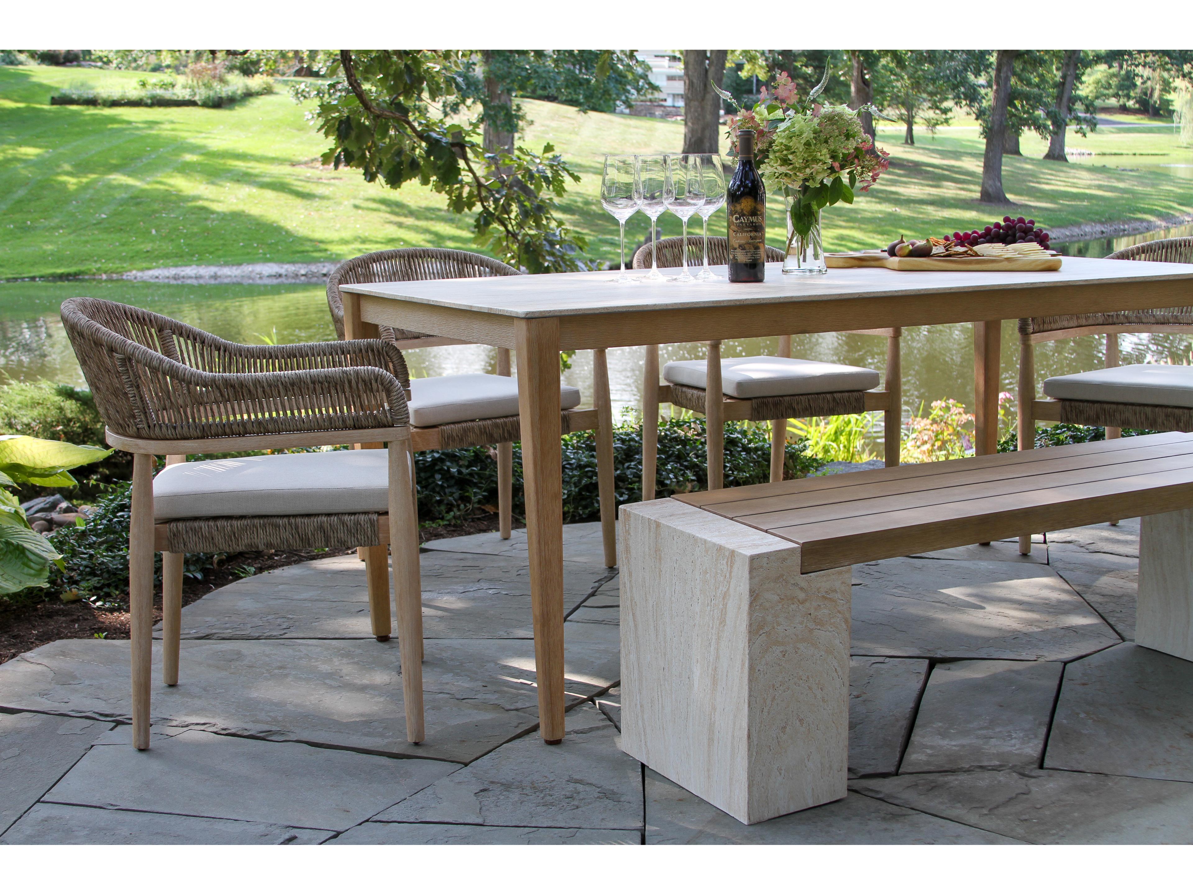 Outdoor Interiors Antique Wash Wood Patio Dining Set
