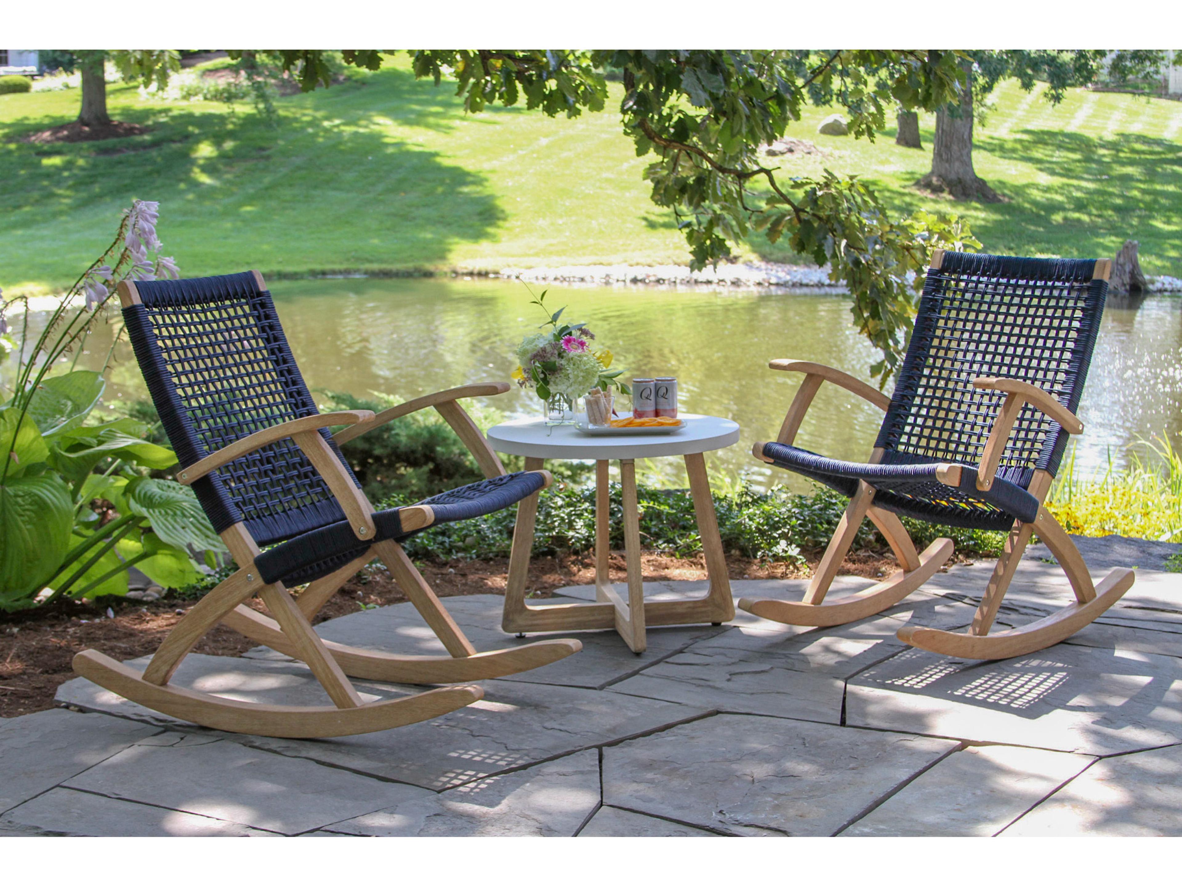 Outdoor Interiors Antique Wash Wood Patio Lounge Set