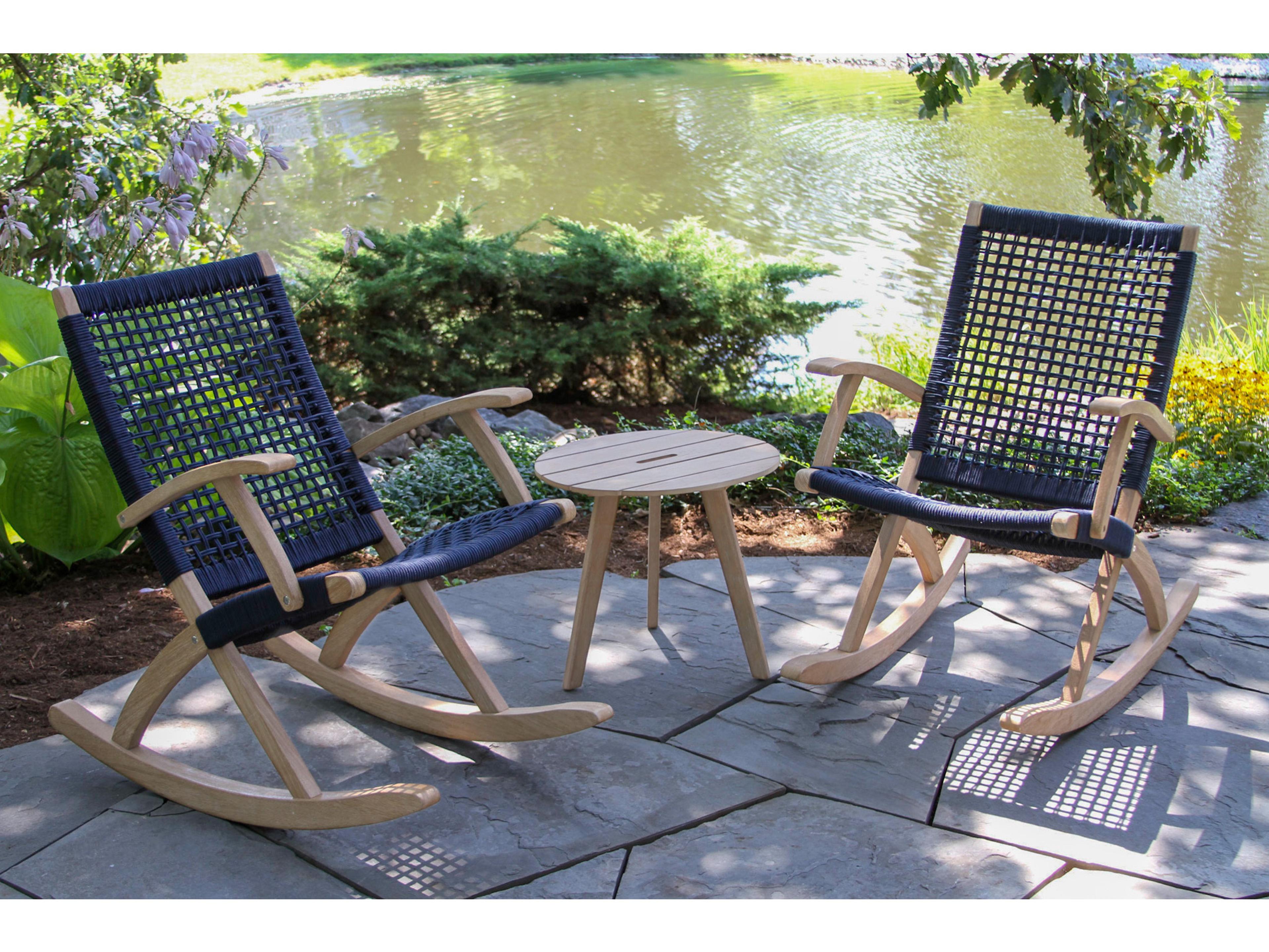 Outdoor Interiors Antique Wash Wood Patio Lounge Set