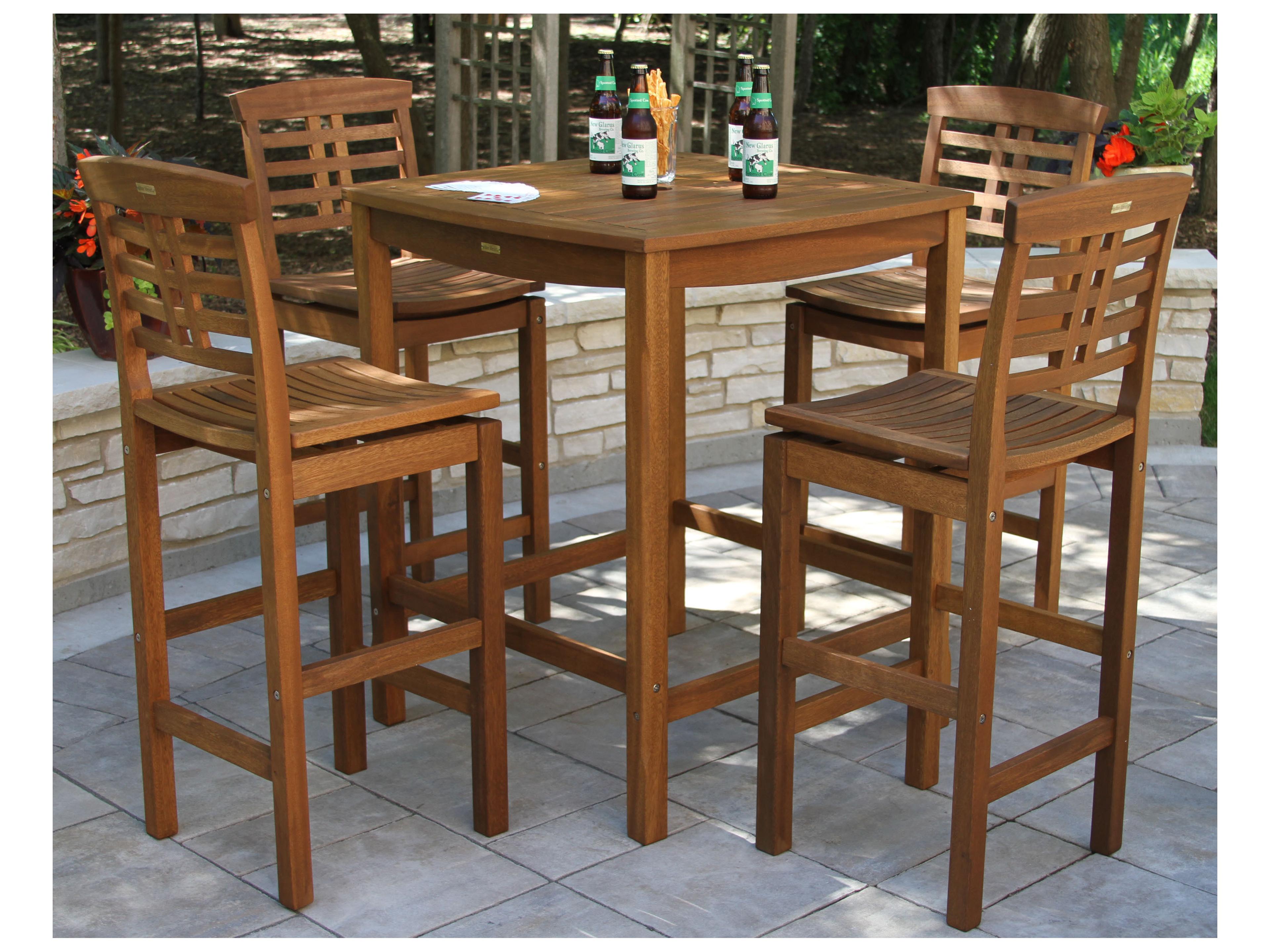 Outdoor Interiors Eucalylptus Wood Dining Set