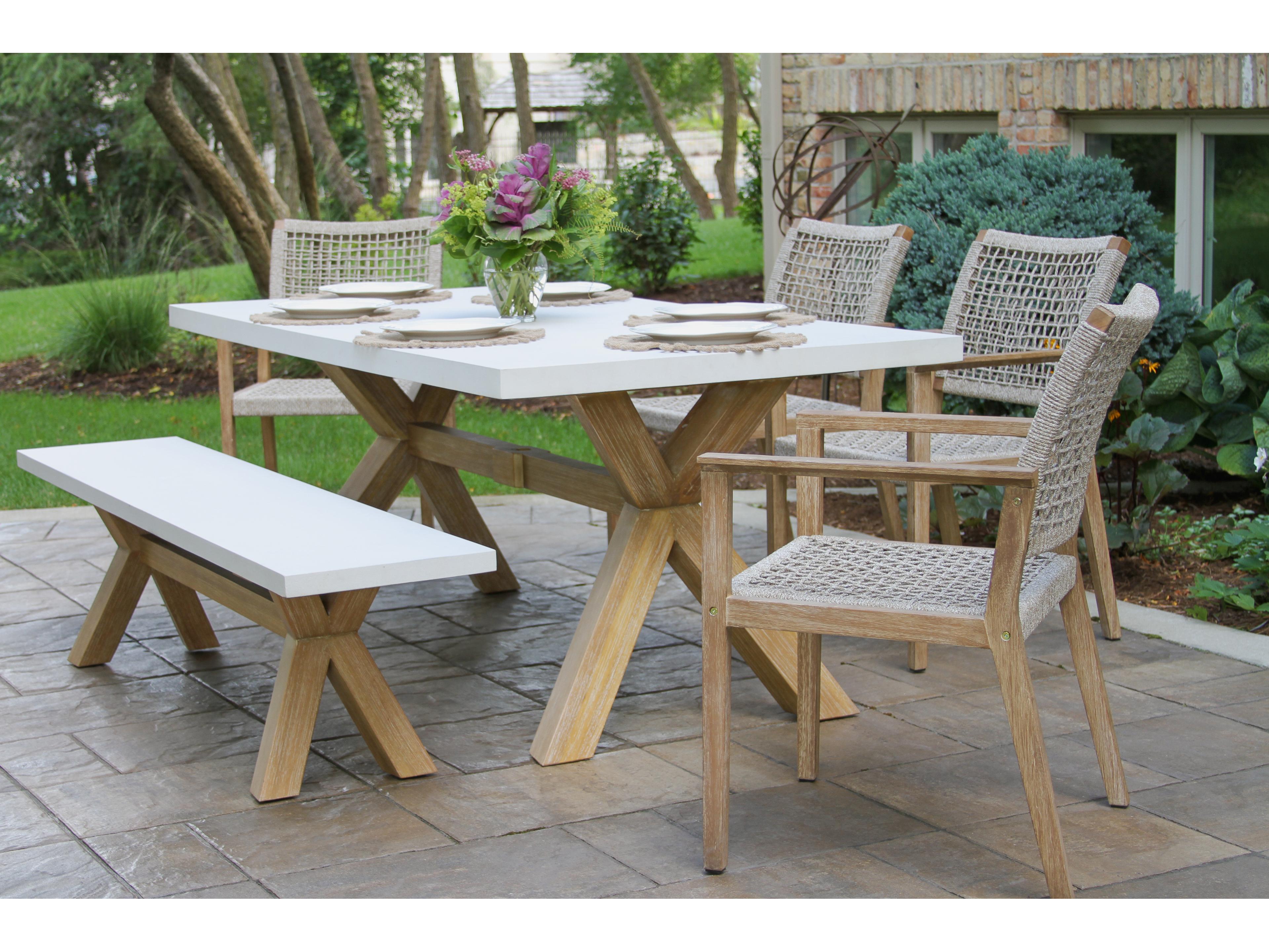 Outdoor Interiors Eucalylptus Wood Dining Set