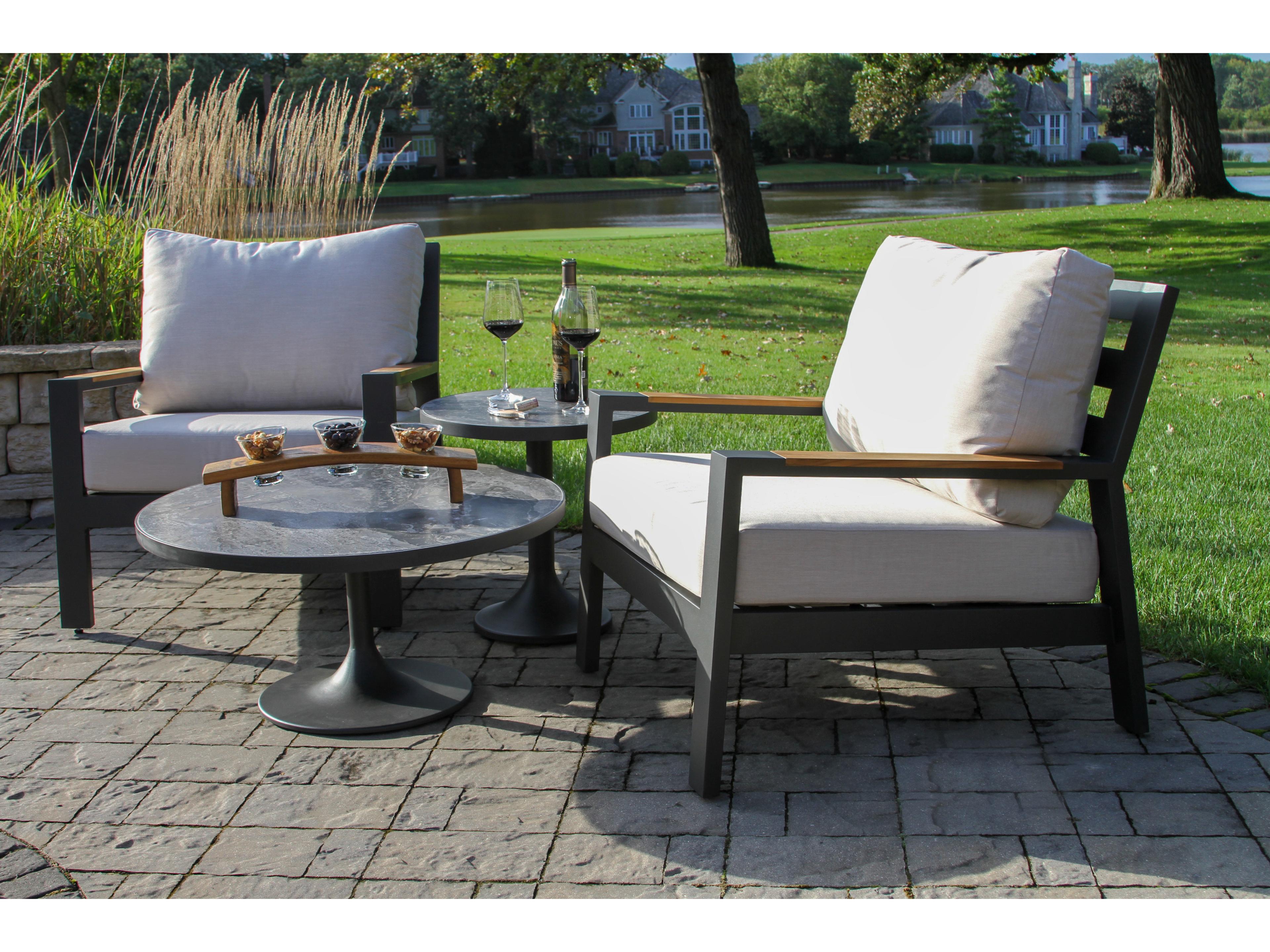 Outdoor Interiors Portofino Aluminum Cushion Lounge Set