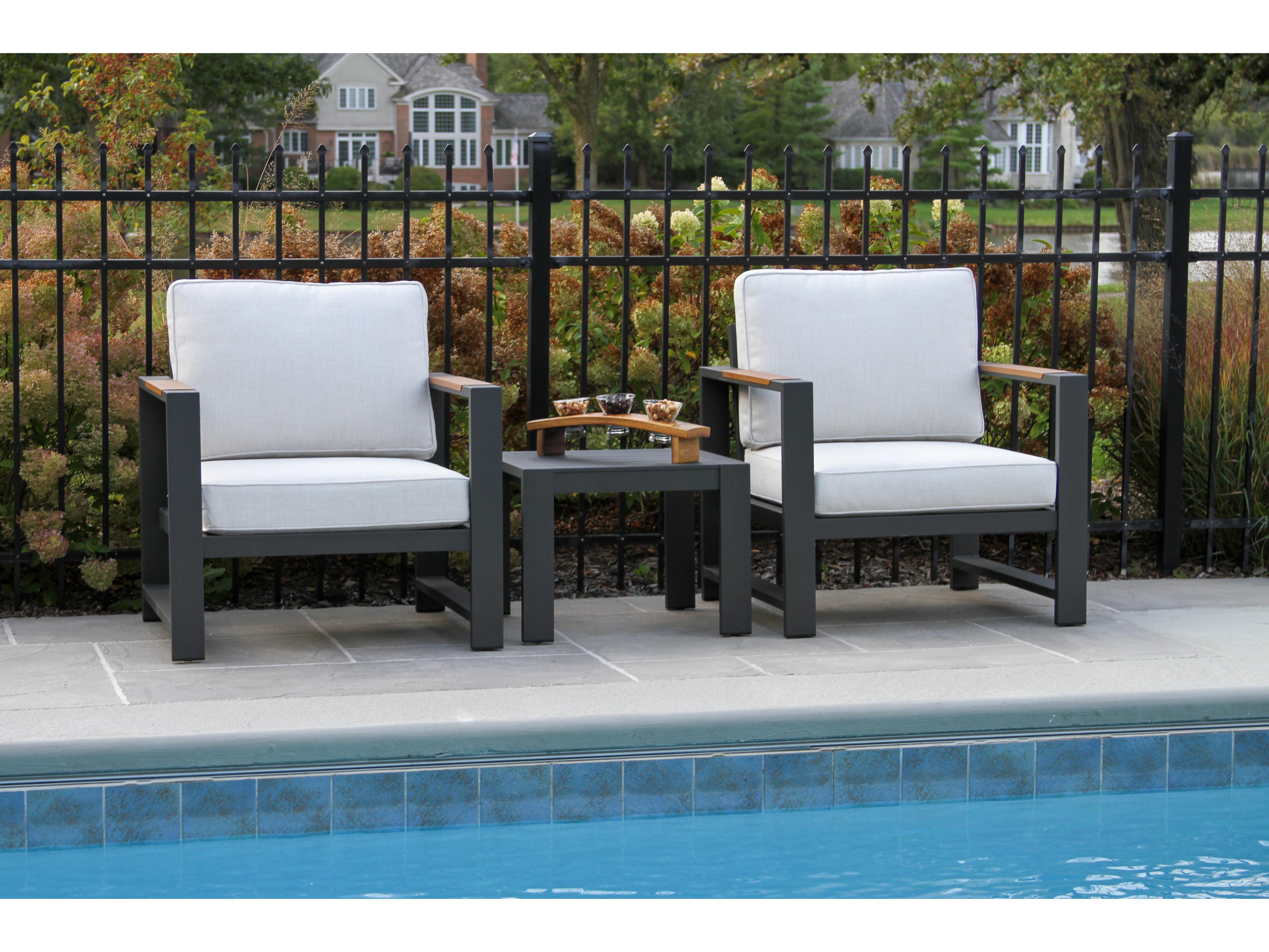 Outdoor Interiors Sienna Aluminum Cushion Lounge Set