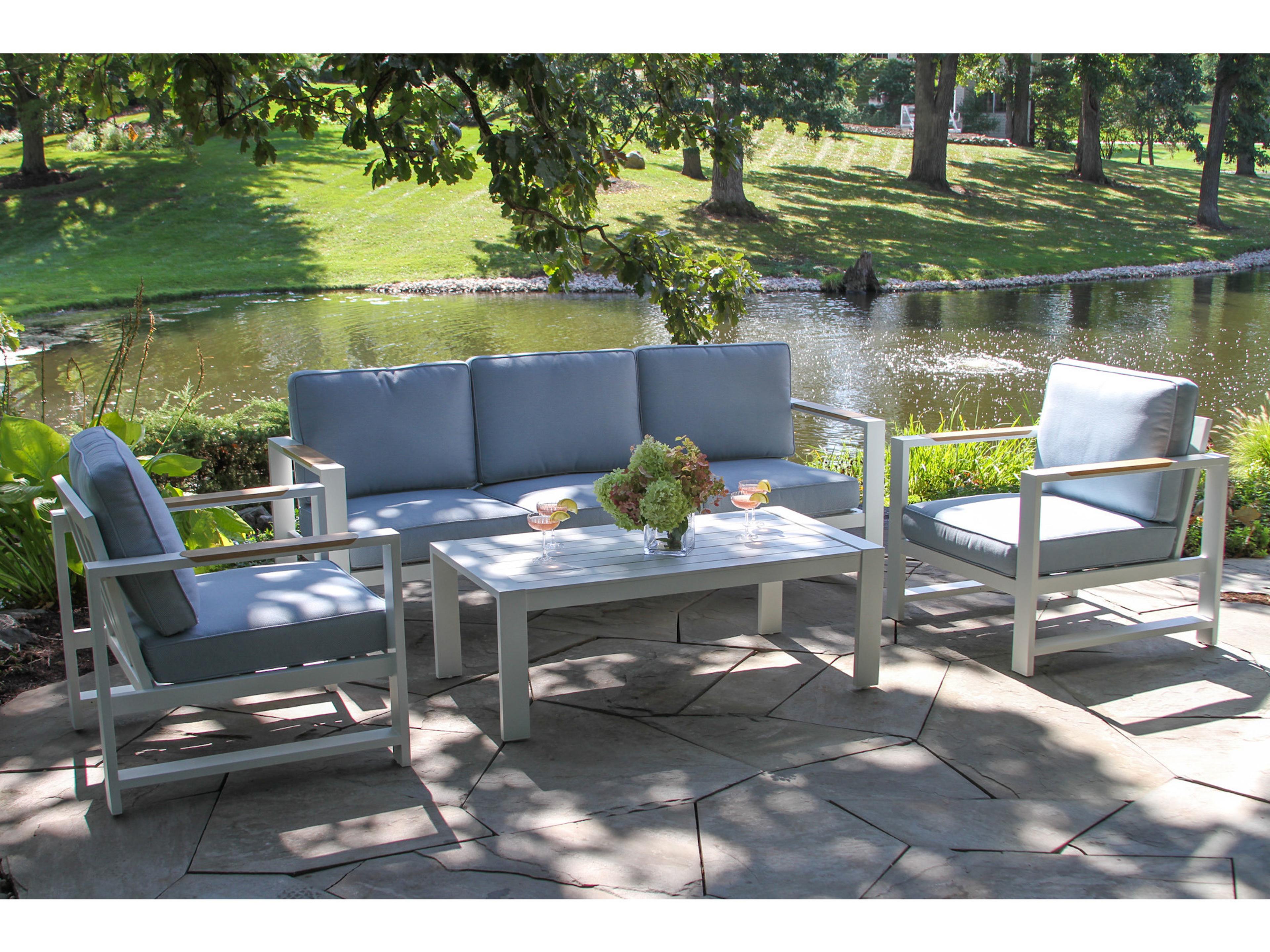 Outdoor Interiors Sienna Aluminum Cushion Lounge Set