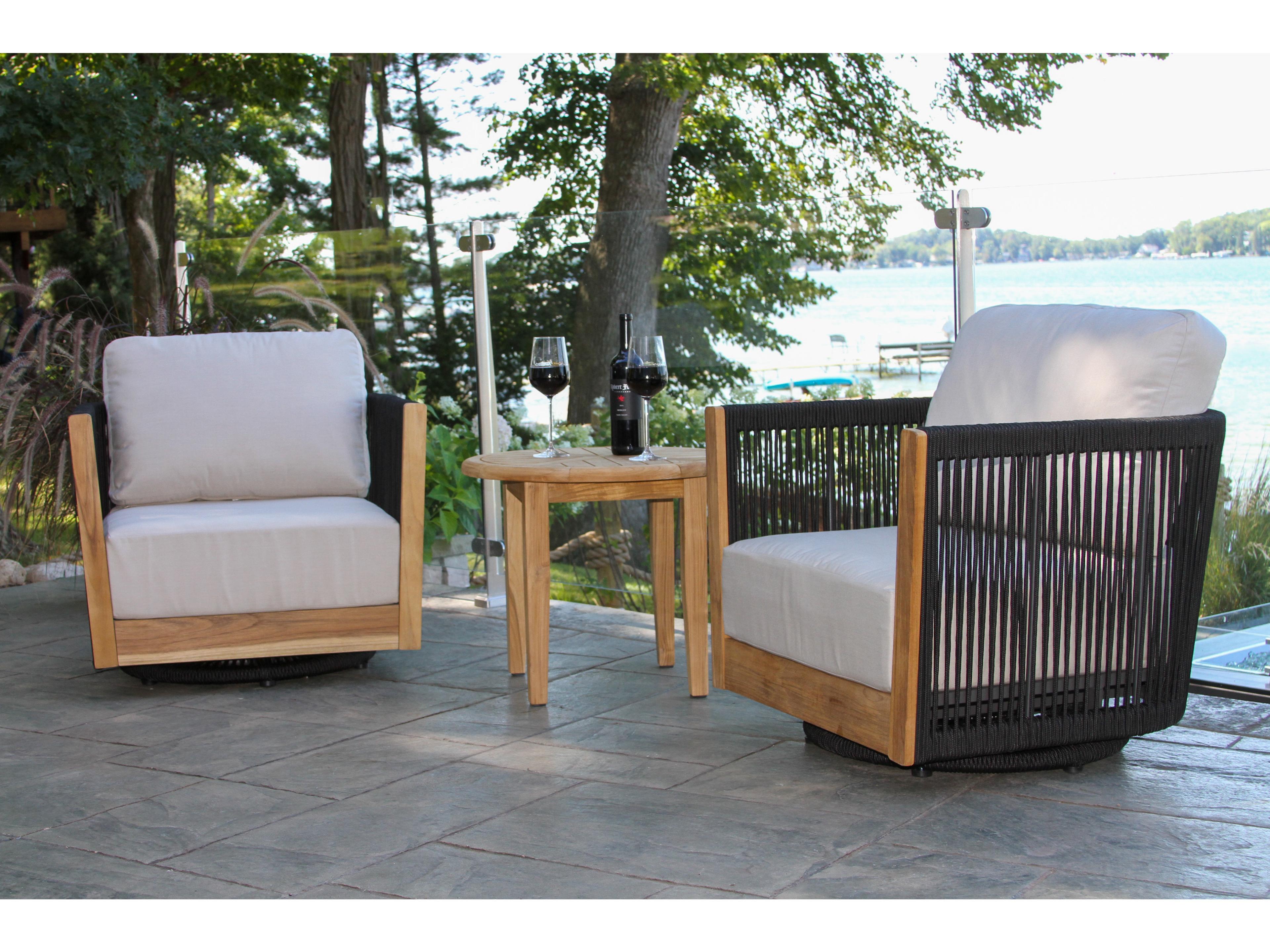 Outdoor Interiors Teak Rope Cushion Lounge Set