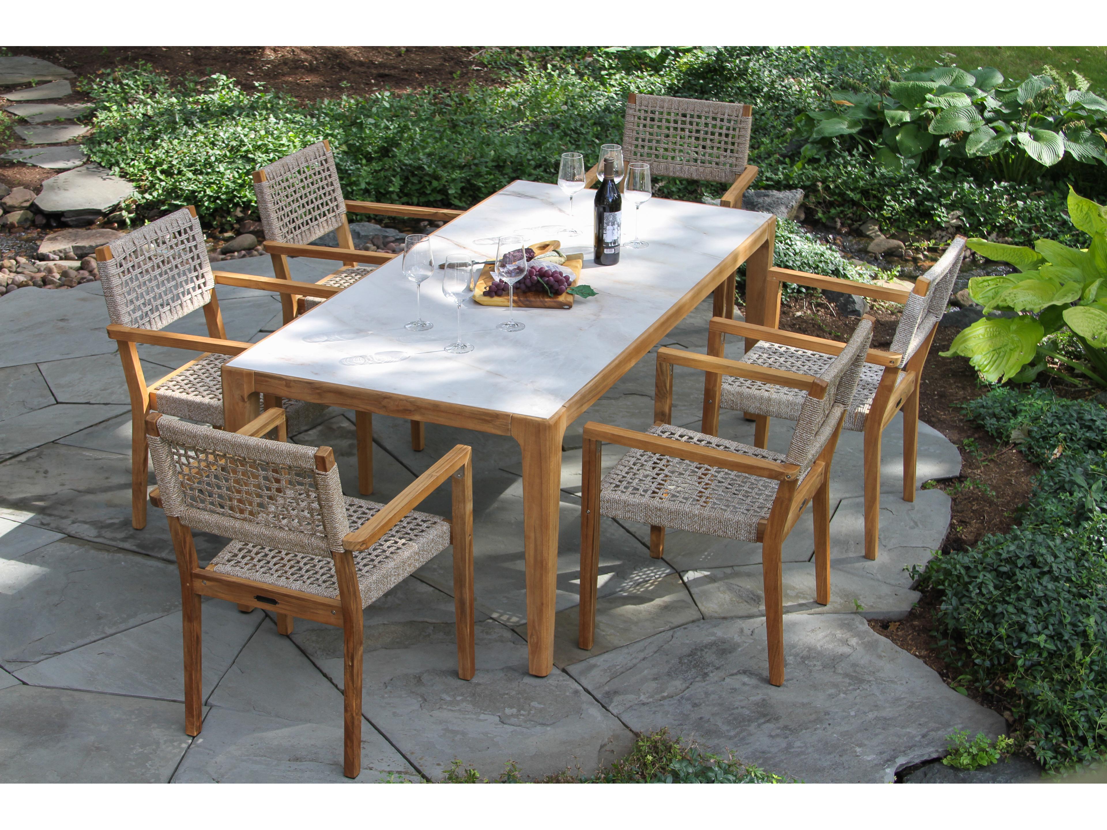 Outdoor Interiors Teak Rope Dining Set