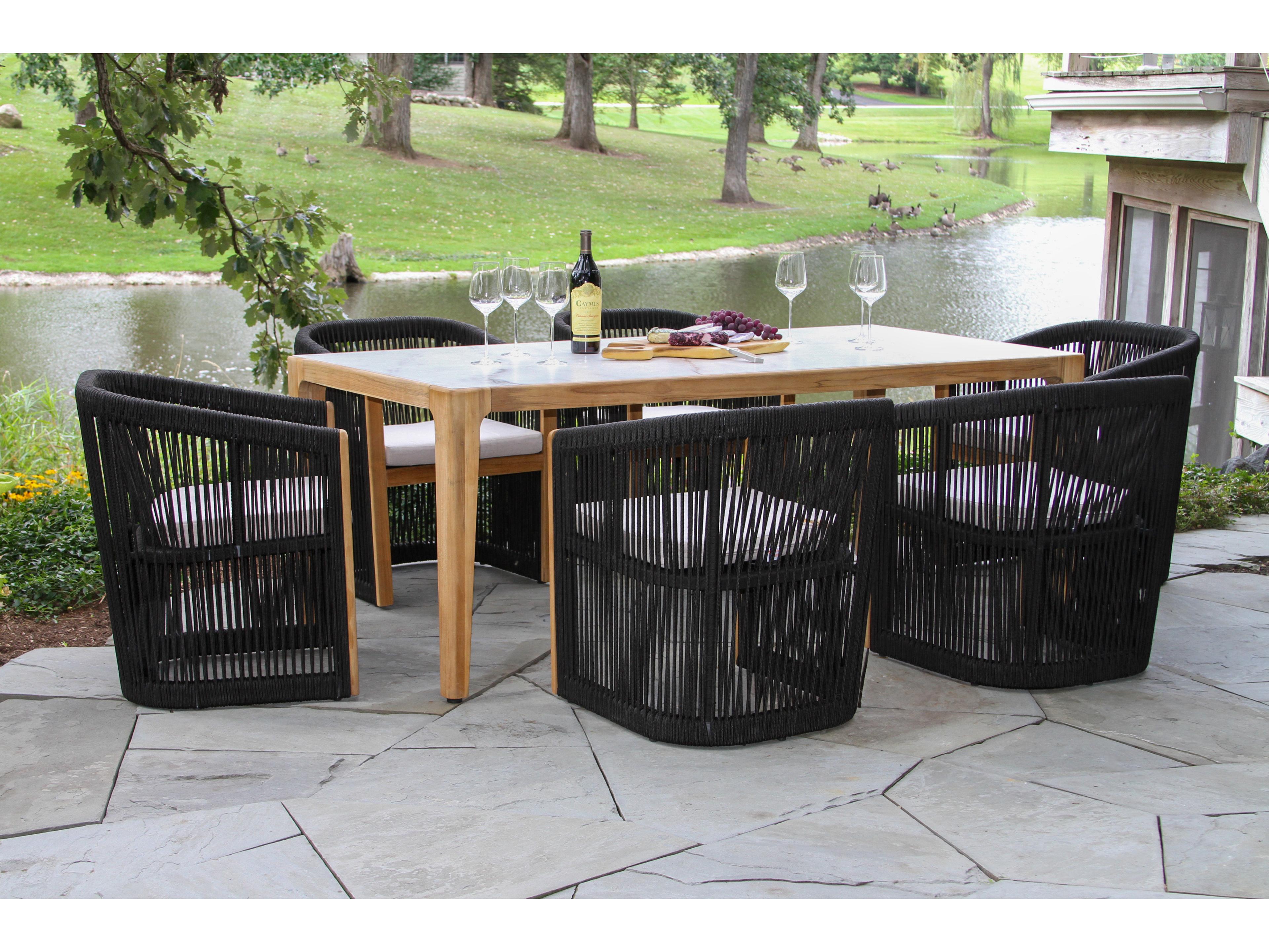 Outdoor Interiors Teak Rope Dining Set