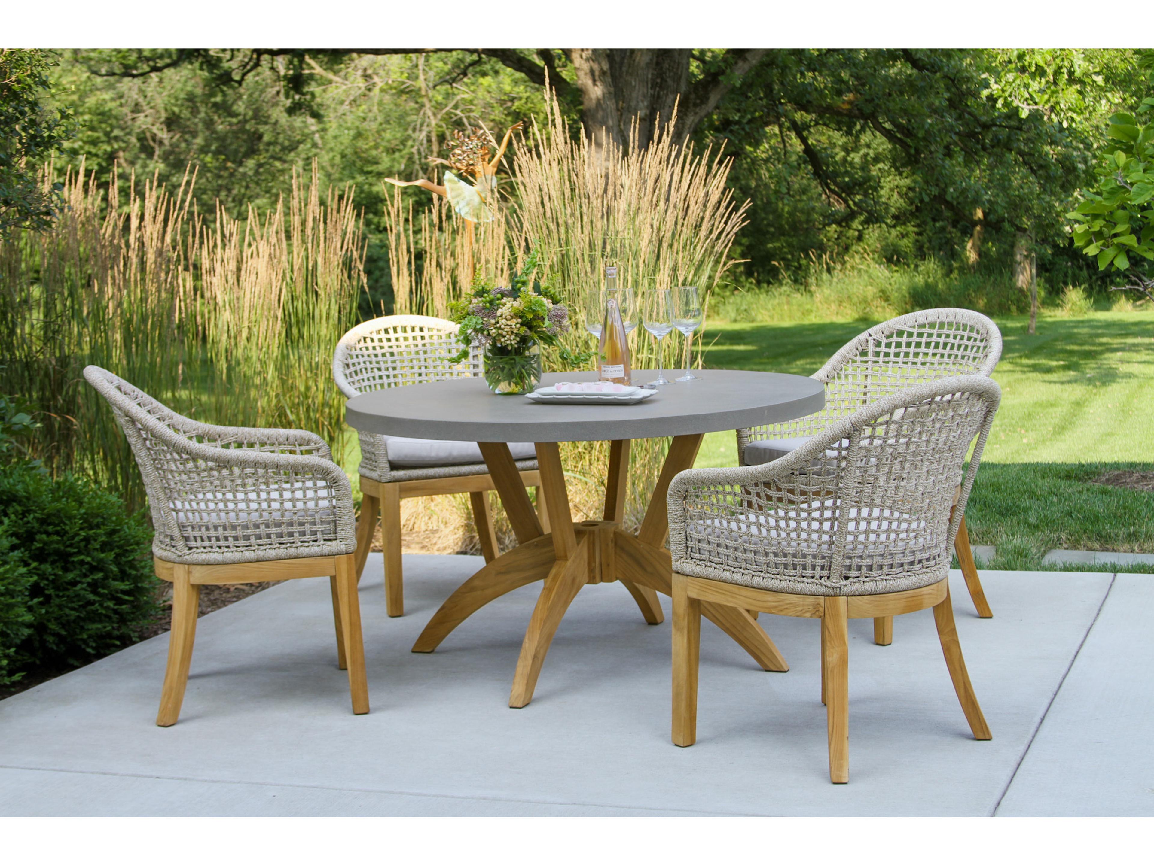 Outdoor Interiors Teak Rope Dining Set