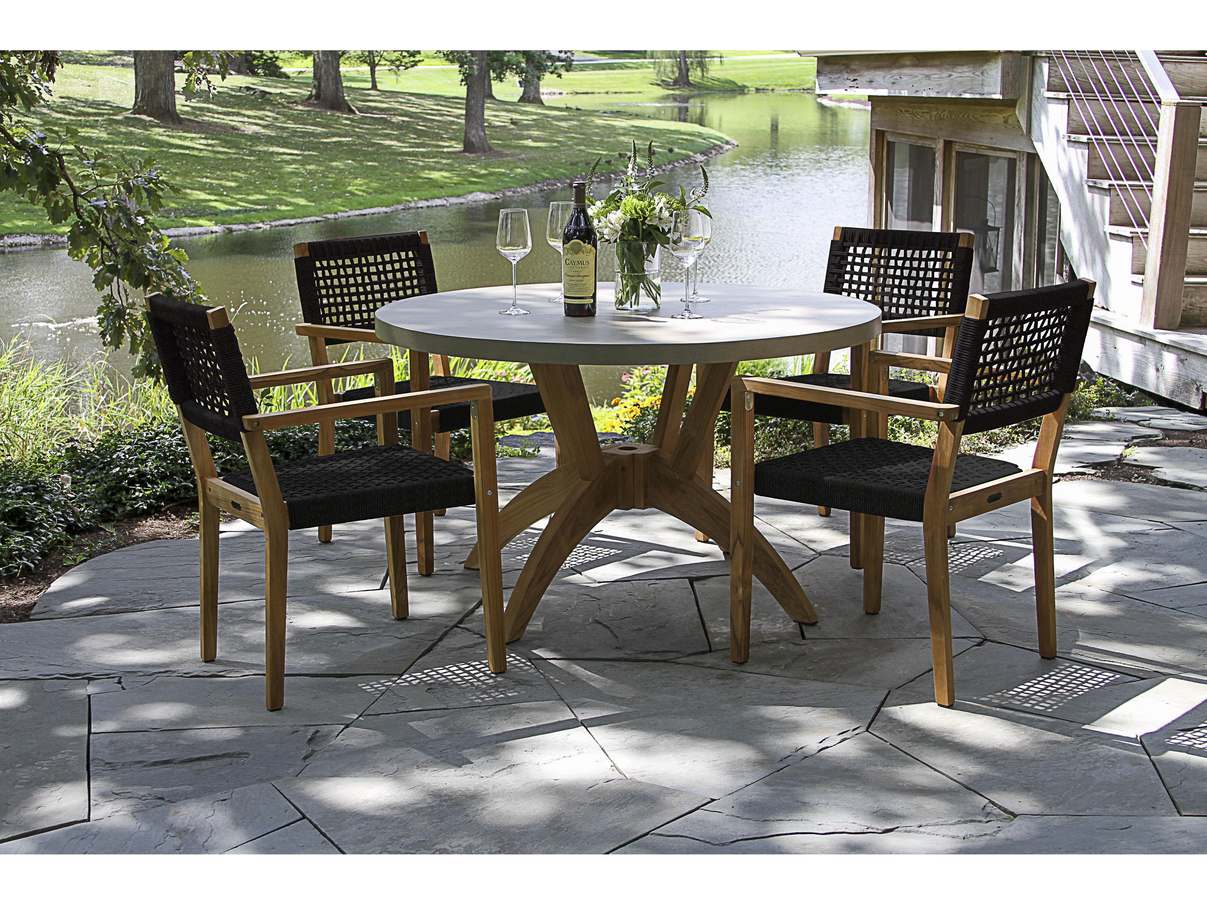 Outdoor Interiors Teak Rope Dining Set