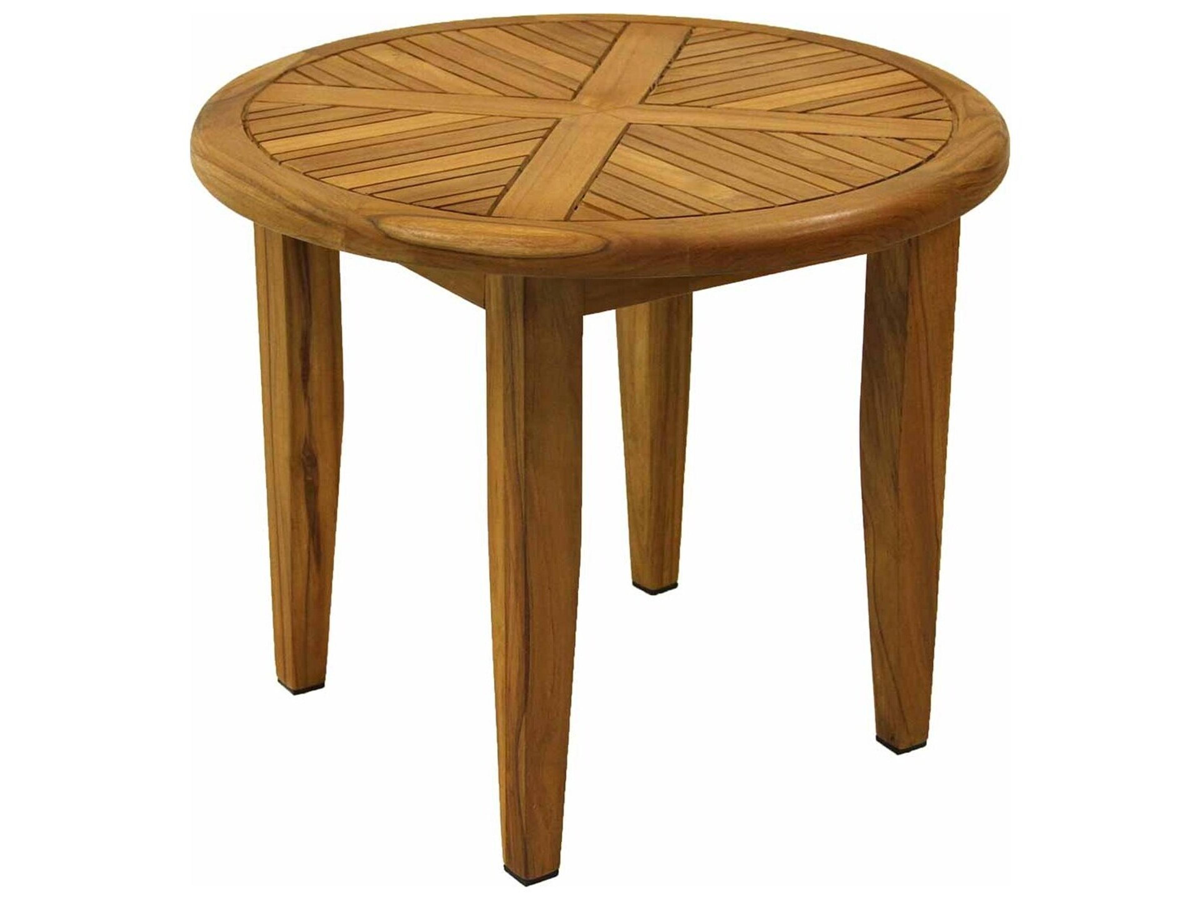 Outdoor Interiors Teak Round Lounging Table, 24" Dia.