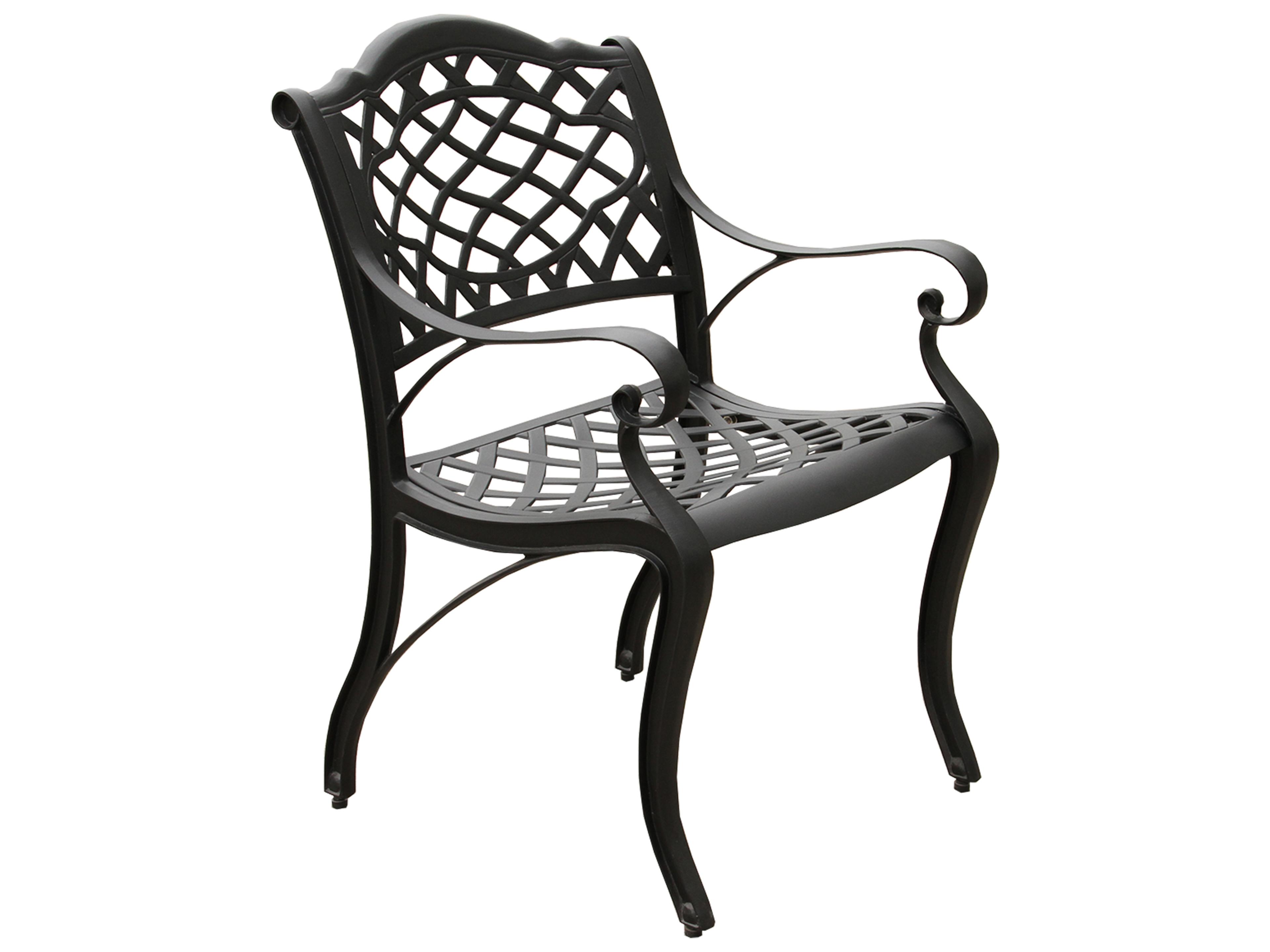 Oakland Living Cast Aluminum Black Outdoor Dining Chair