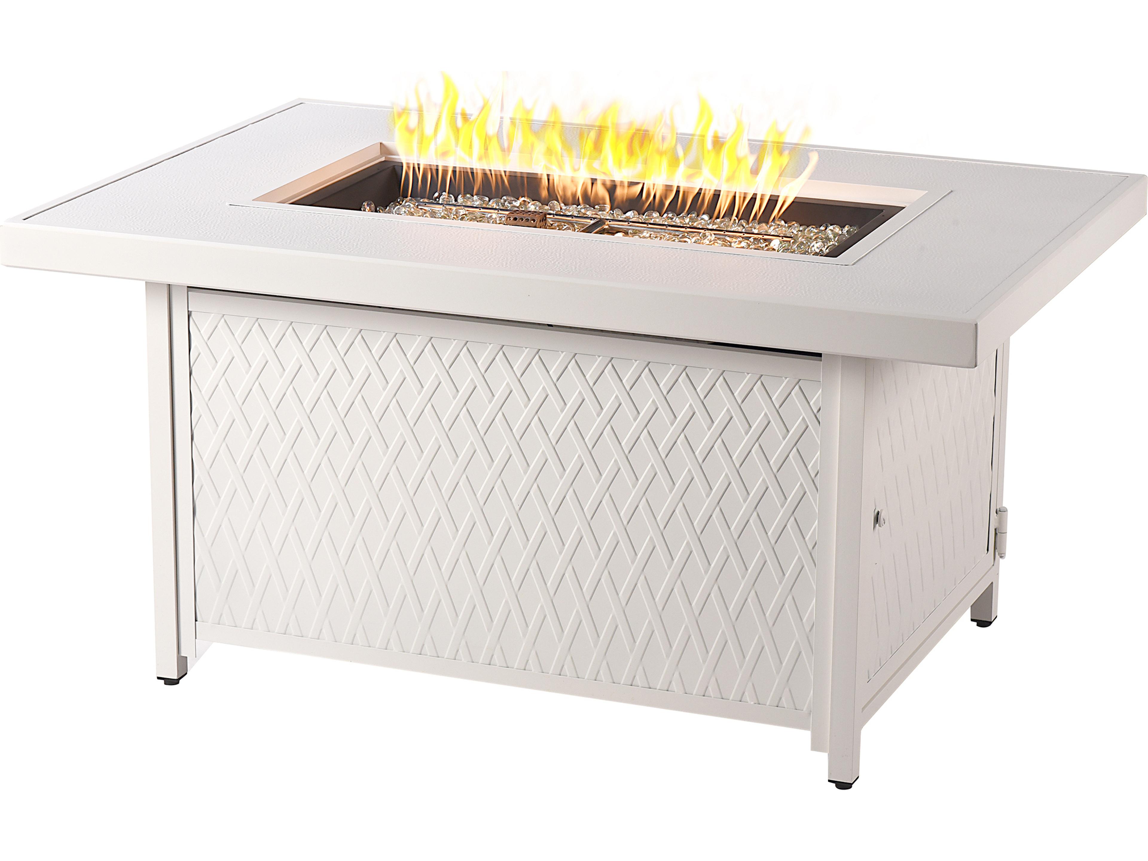 Oakland Living Rectangular Aluminum Propane Outdoor Fire Pit Table