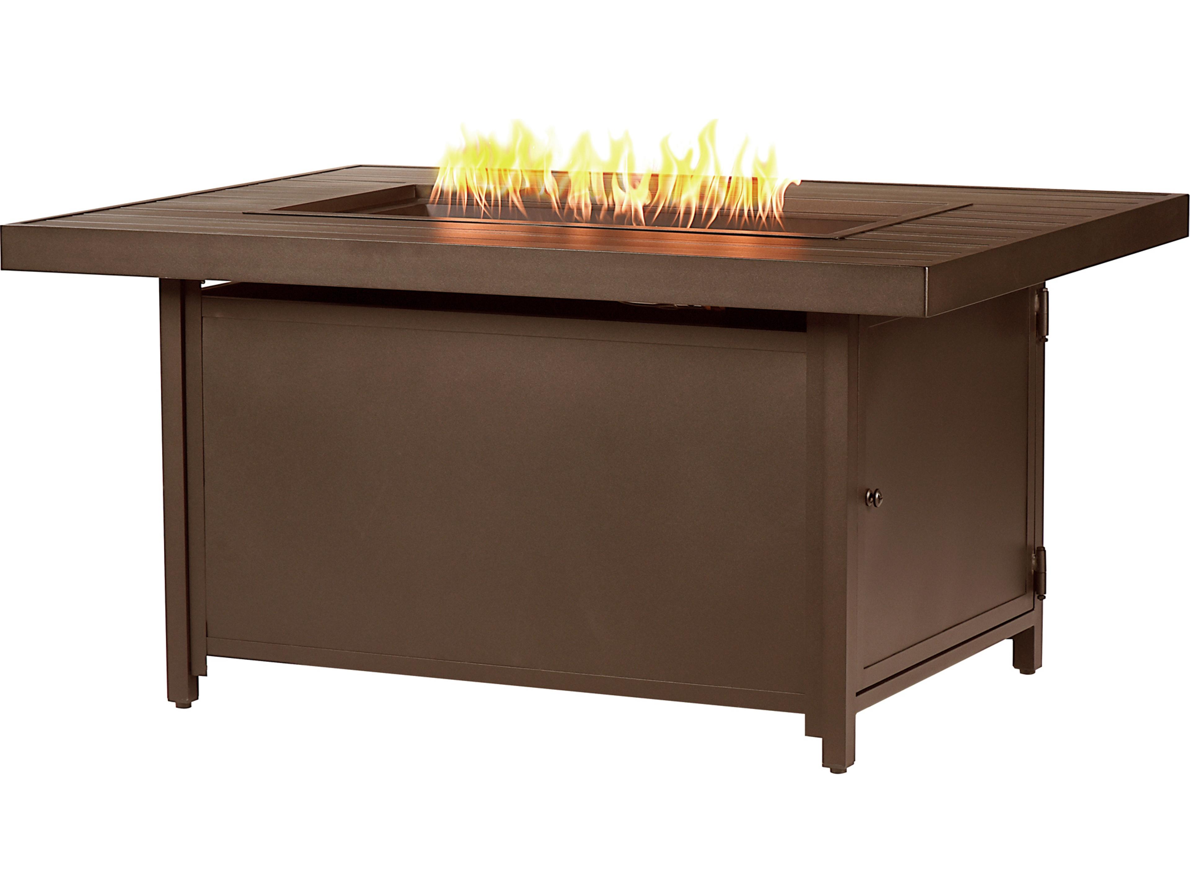 Oakland Living Rectangular Aluminum Propane Outdoor Fire Pit Table