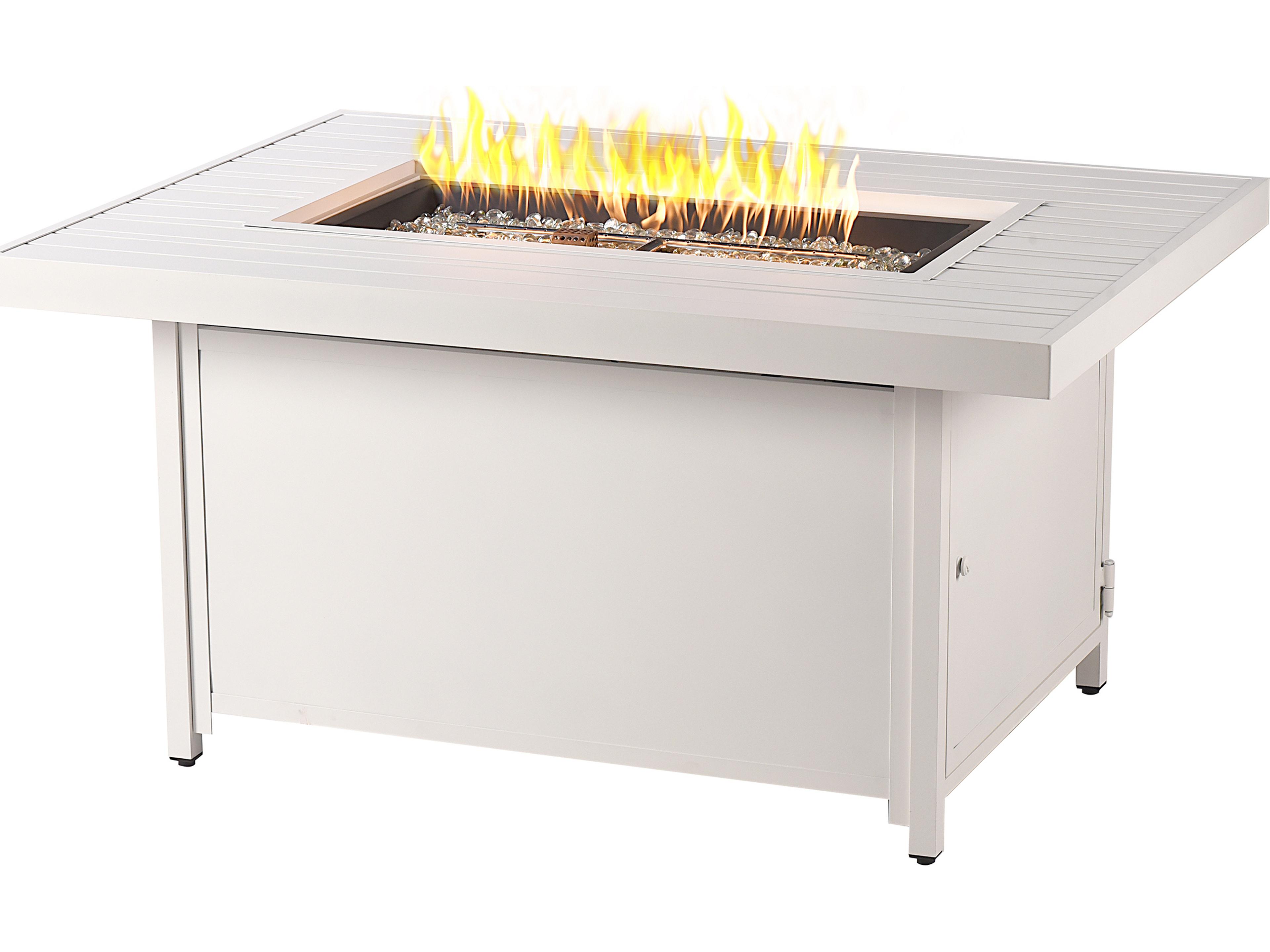 Oakland Living Rectangular Aluminum Propane Patio Fire Pit Table