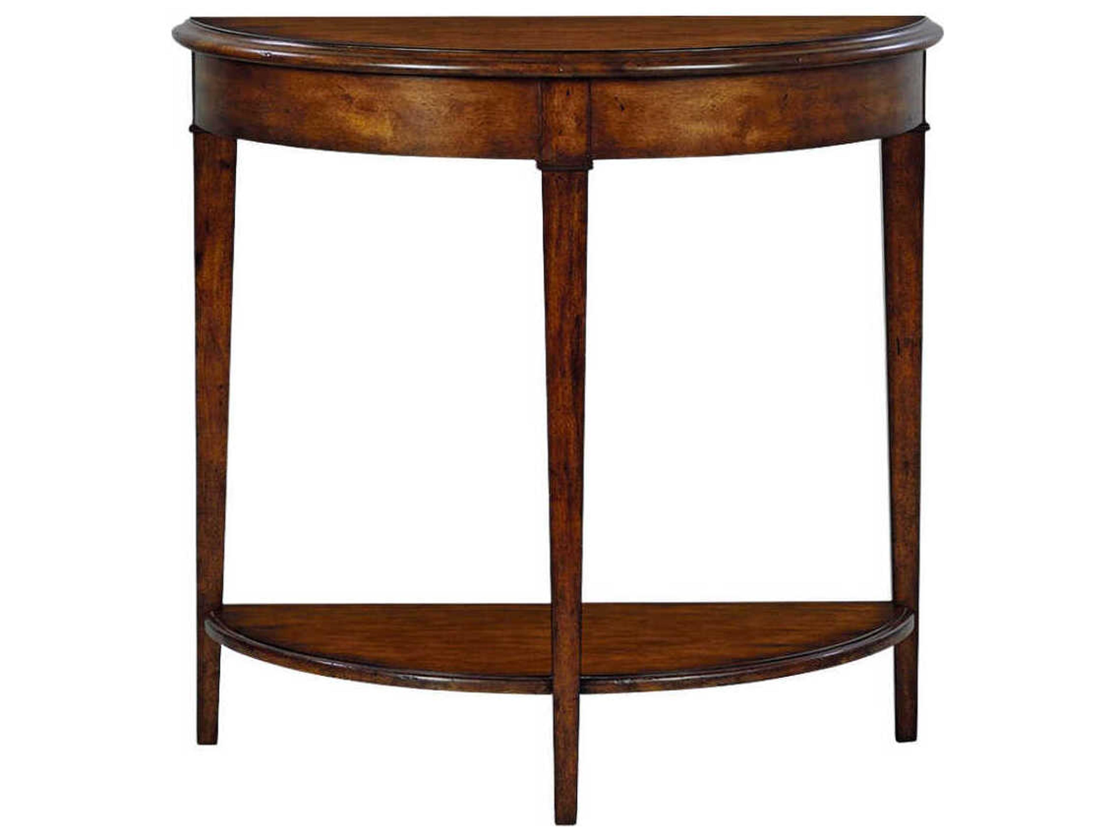 Oliver Home Dover Demilune Wood Country Console Table