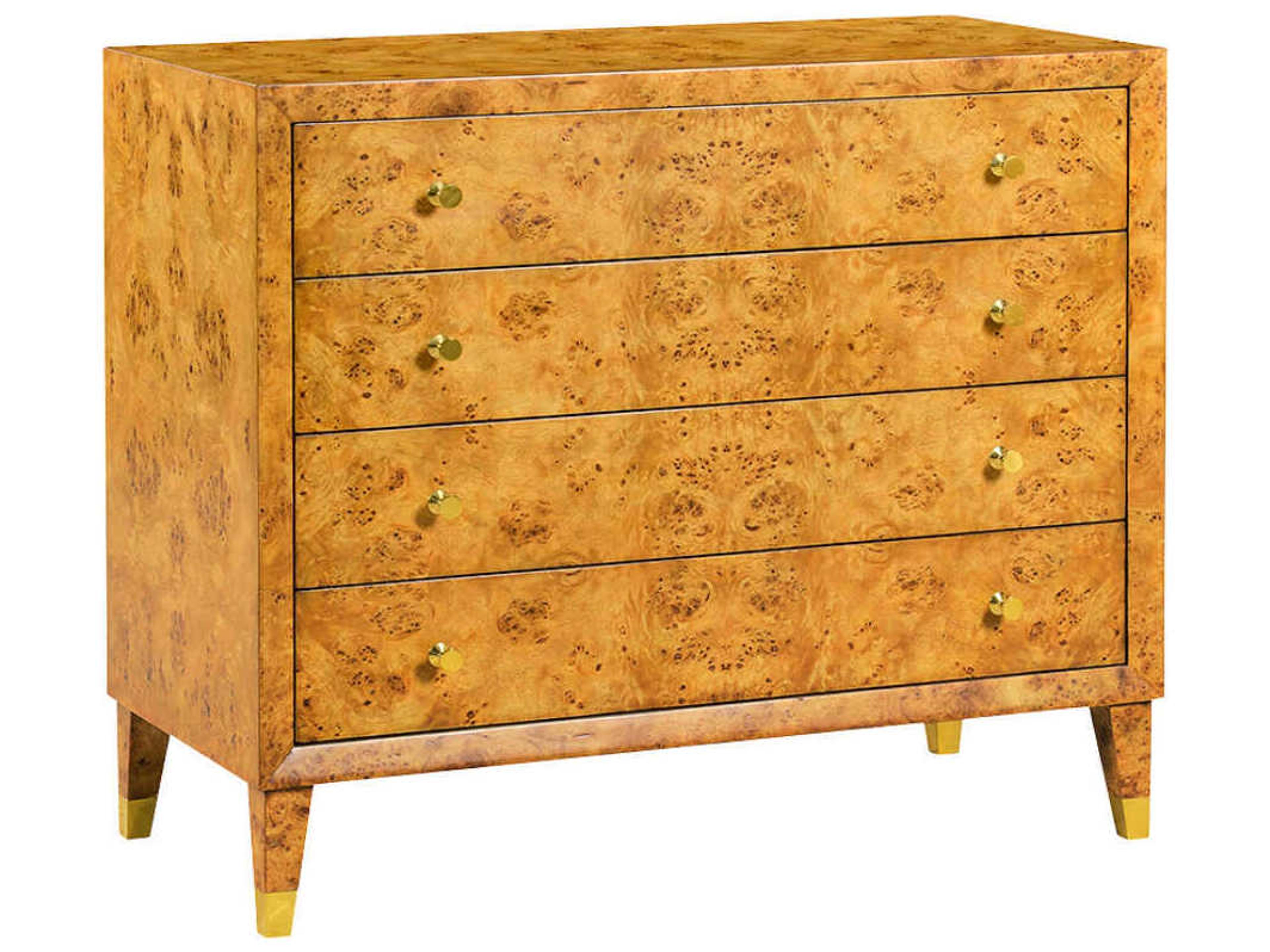 Oliver Home Beverly Honey Burl Brown Burlwood Accent Chest