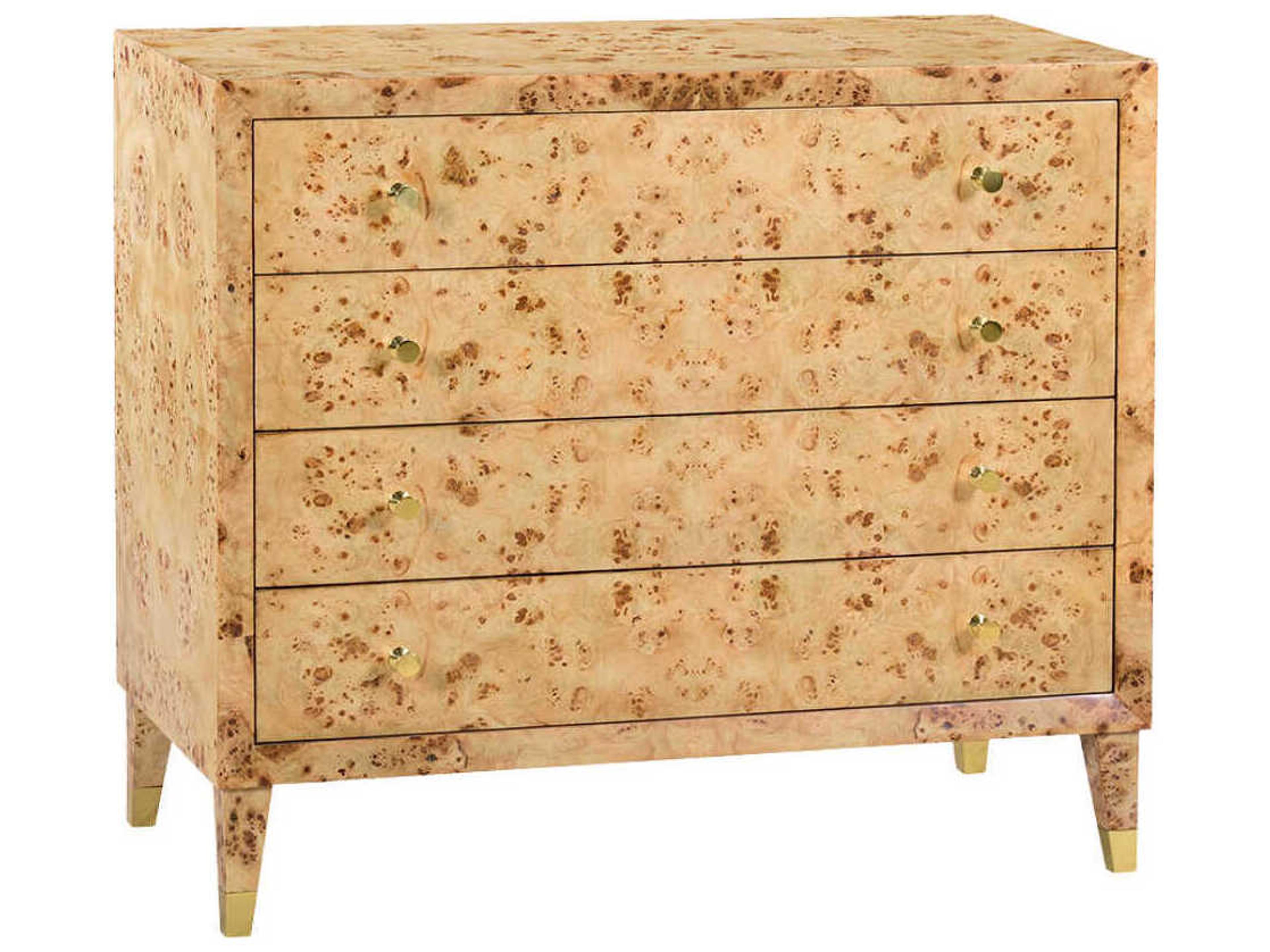 Oliver Home Beverly Natural Burl Beige Burlwood Accent Chest