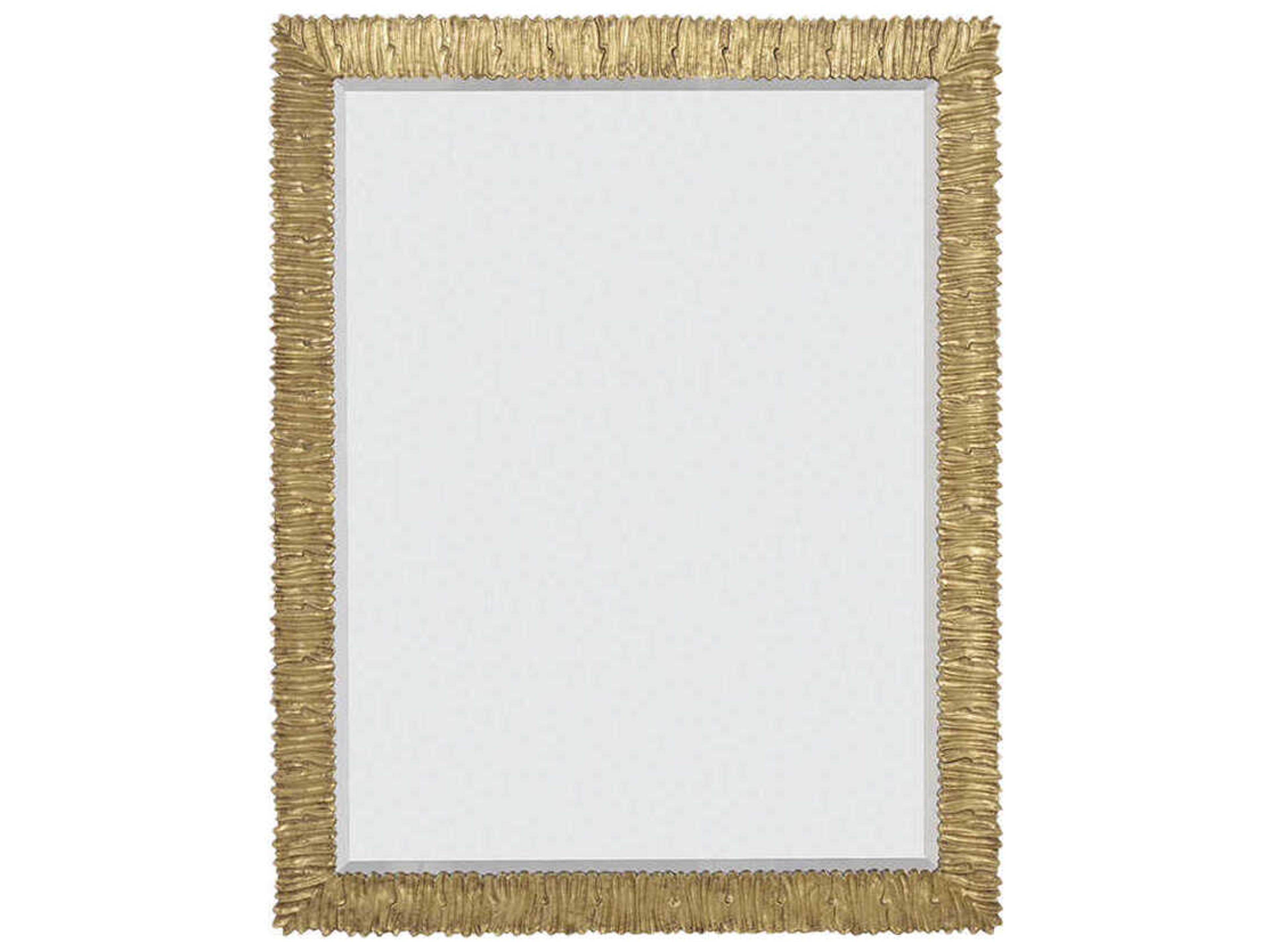 Oliver Home Oceanside Gold Leaf Rectangular Wall Mirror