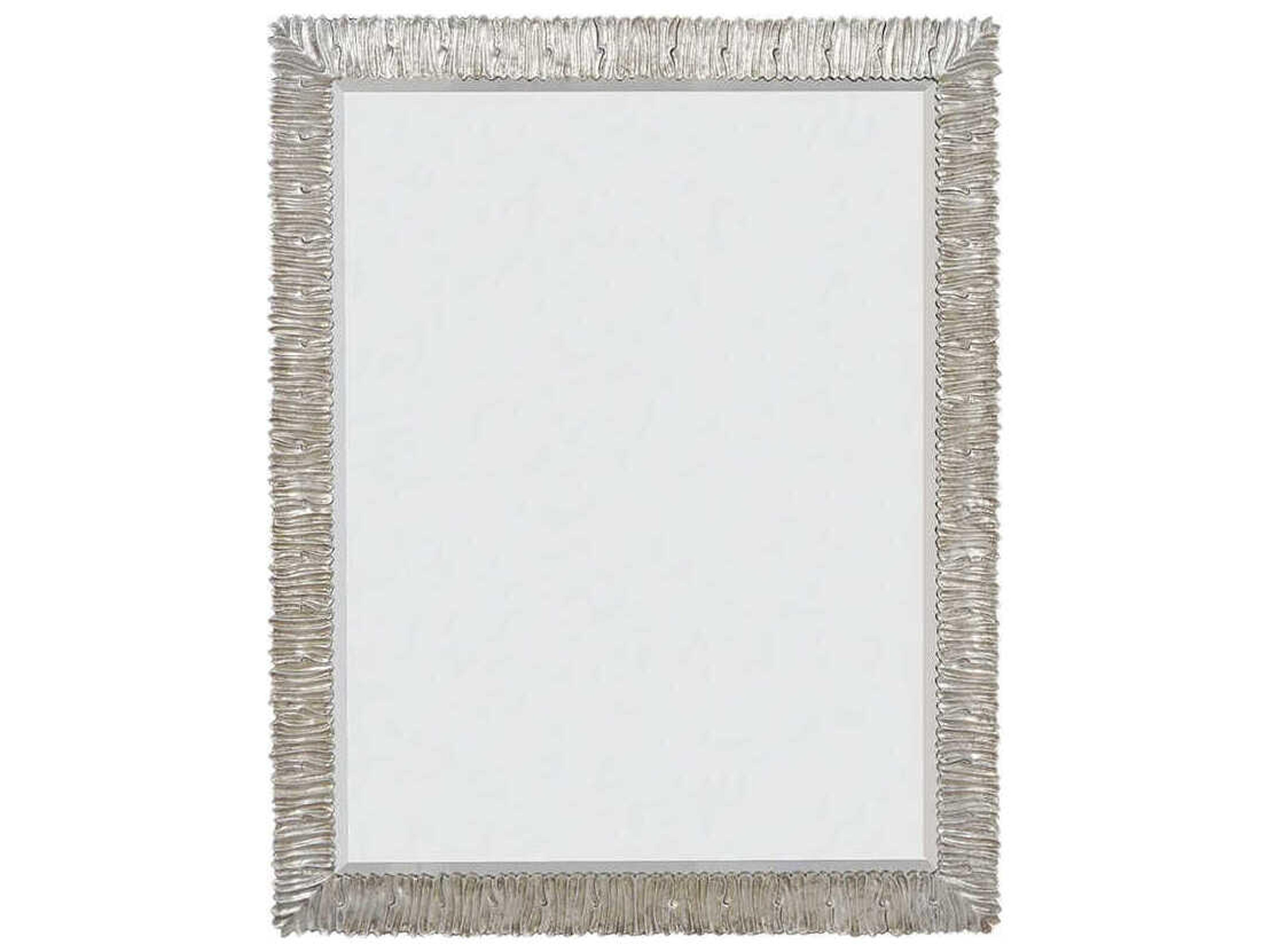 Oliver Home Oceanside Silver Leaf Rectangular Wall Mirror