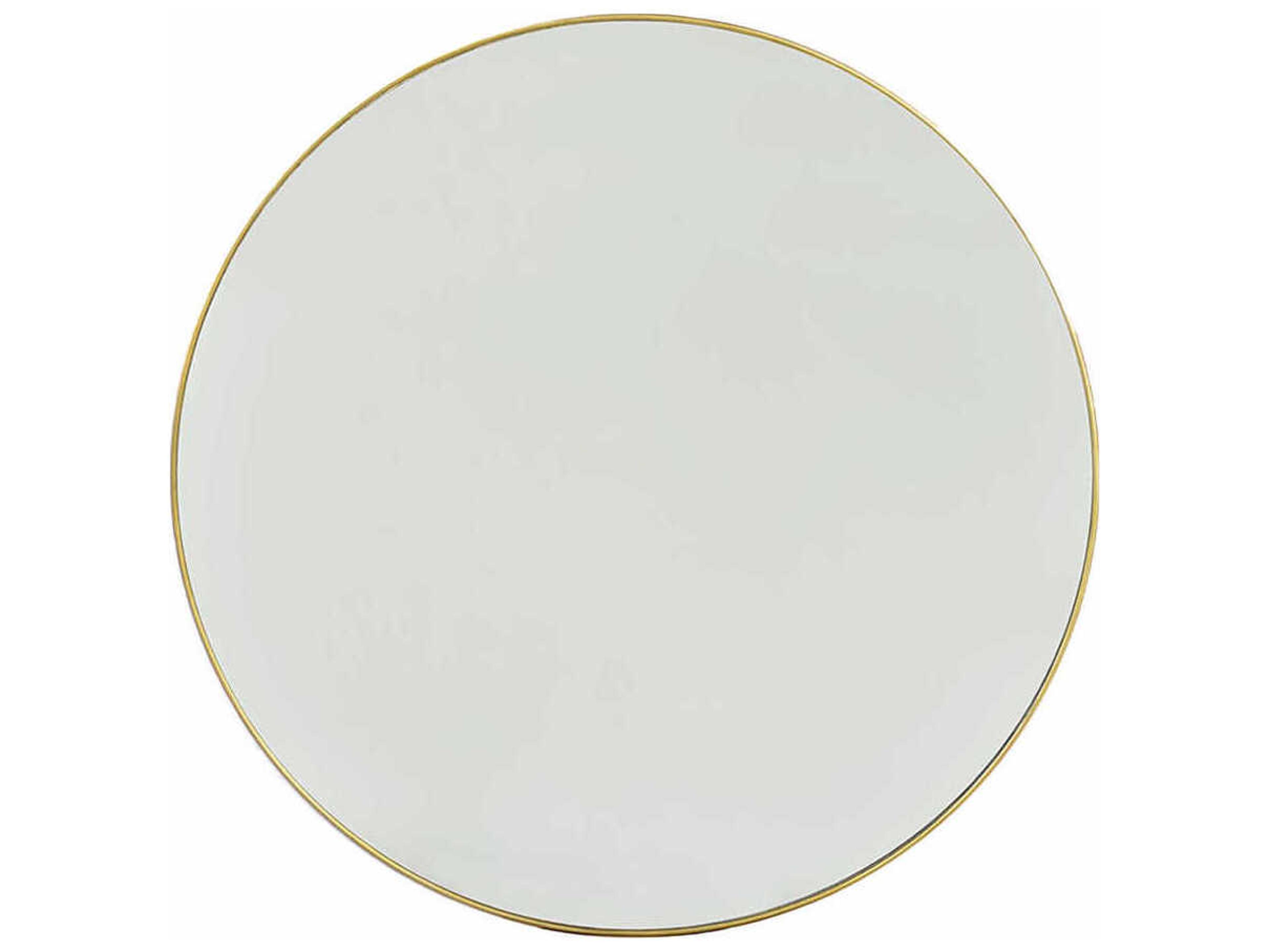 Oliver Home Concord Gold Leaf Round Wall Mirror