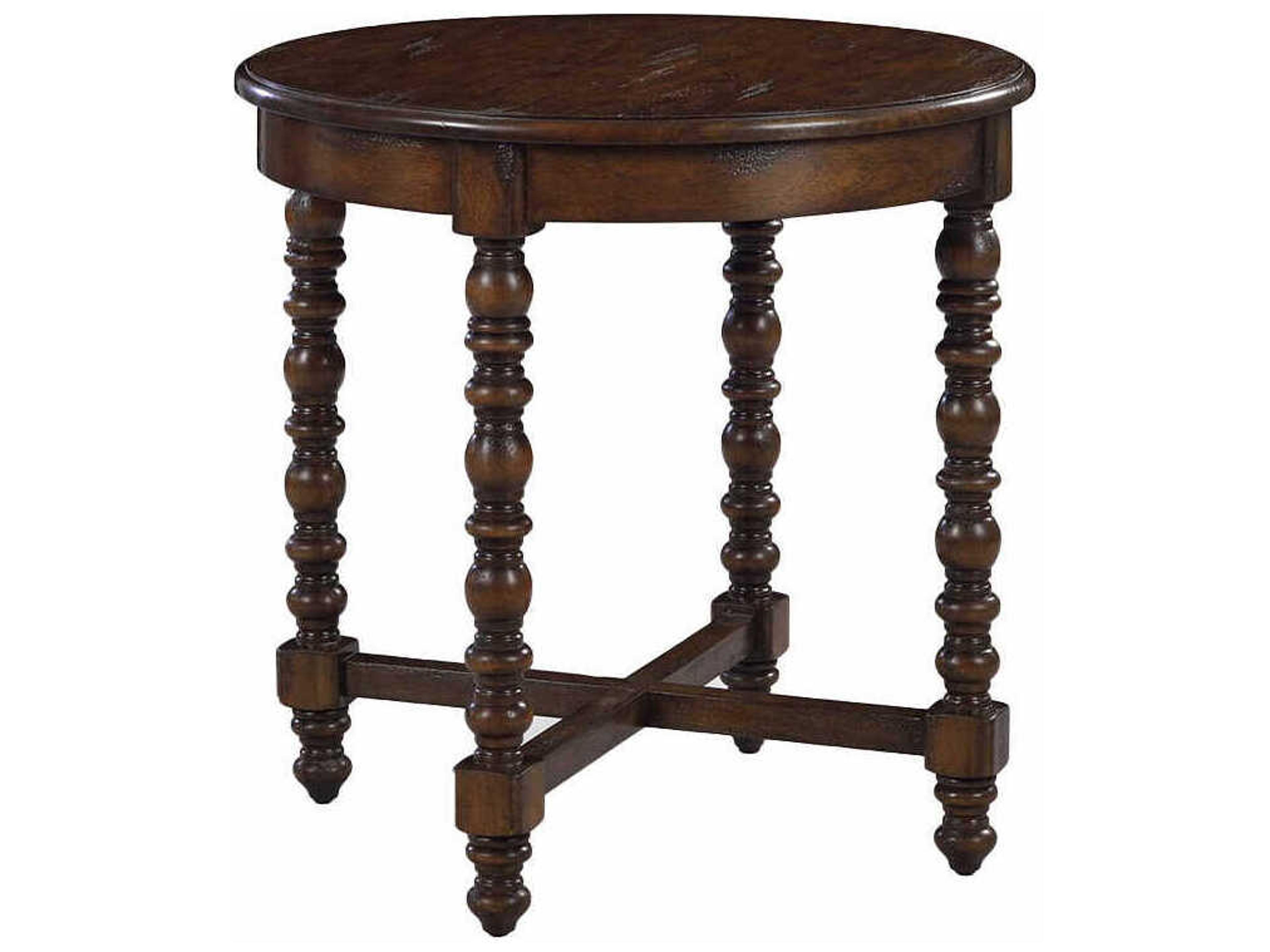 Oliver Home Mesa Round Wood Country End Table