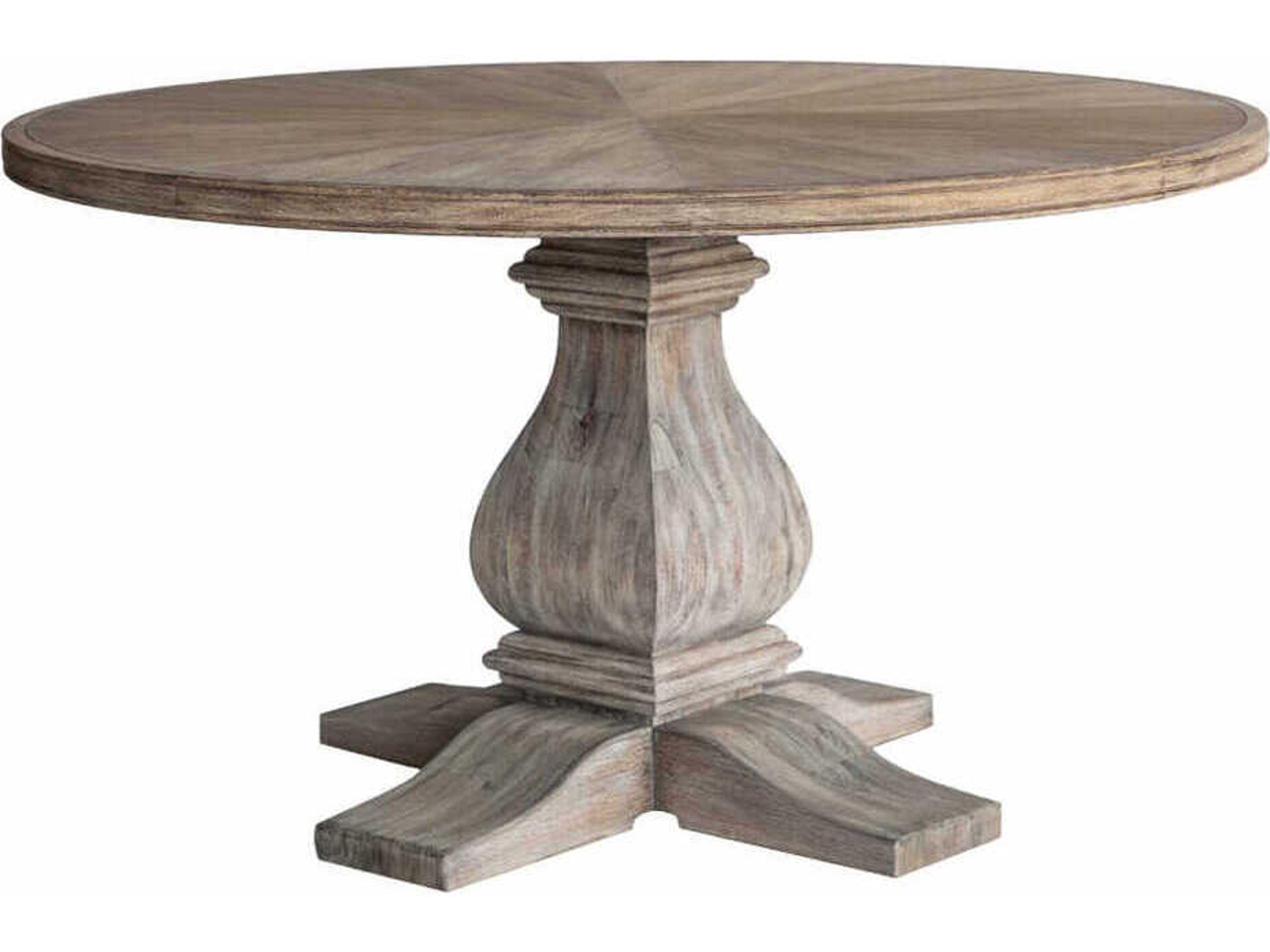 Oliver Home Cary Round Wood Weathered Dining Table