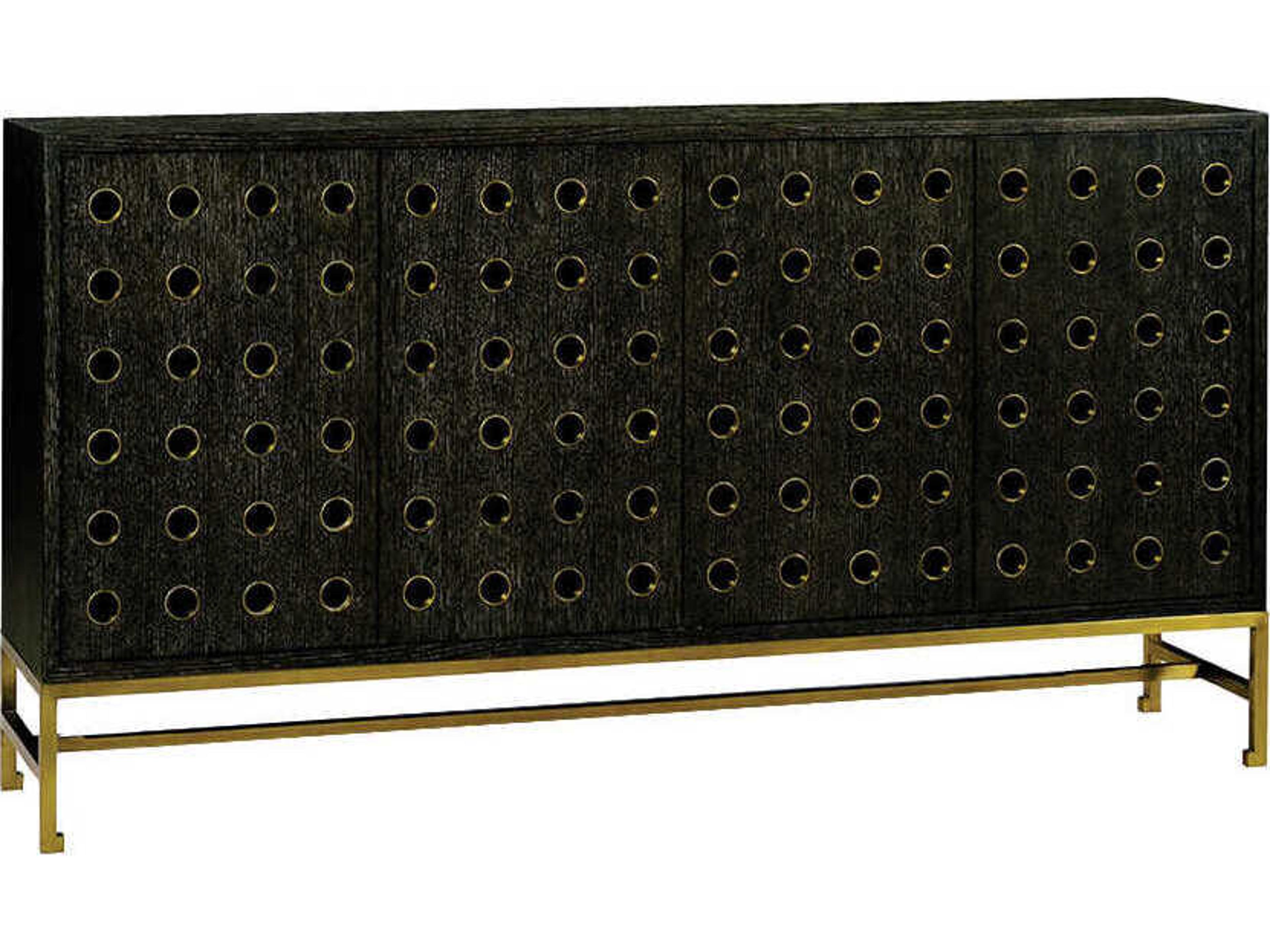 Oliver Home Kent 79" Oak Wood Midnight Sideboard