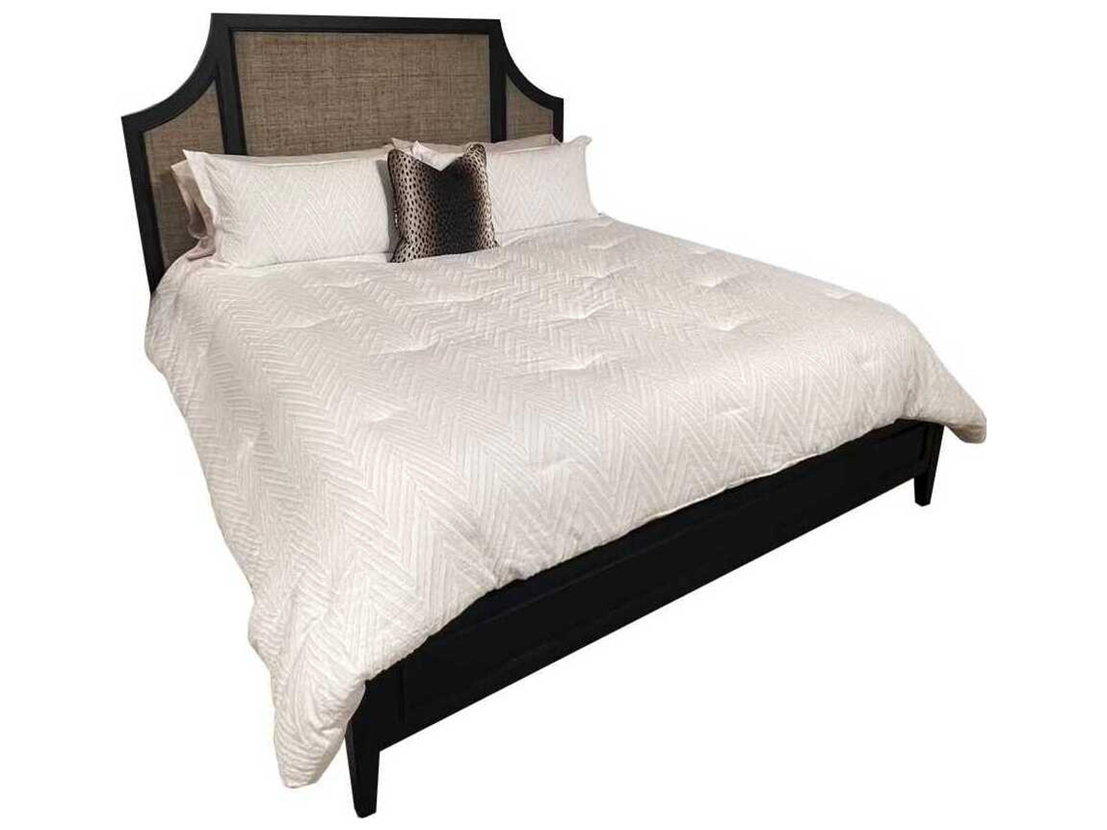 Oliver Home Ventura Noir Brown Acacia Wood King Platform Bed