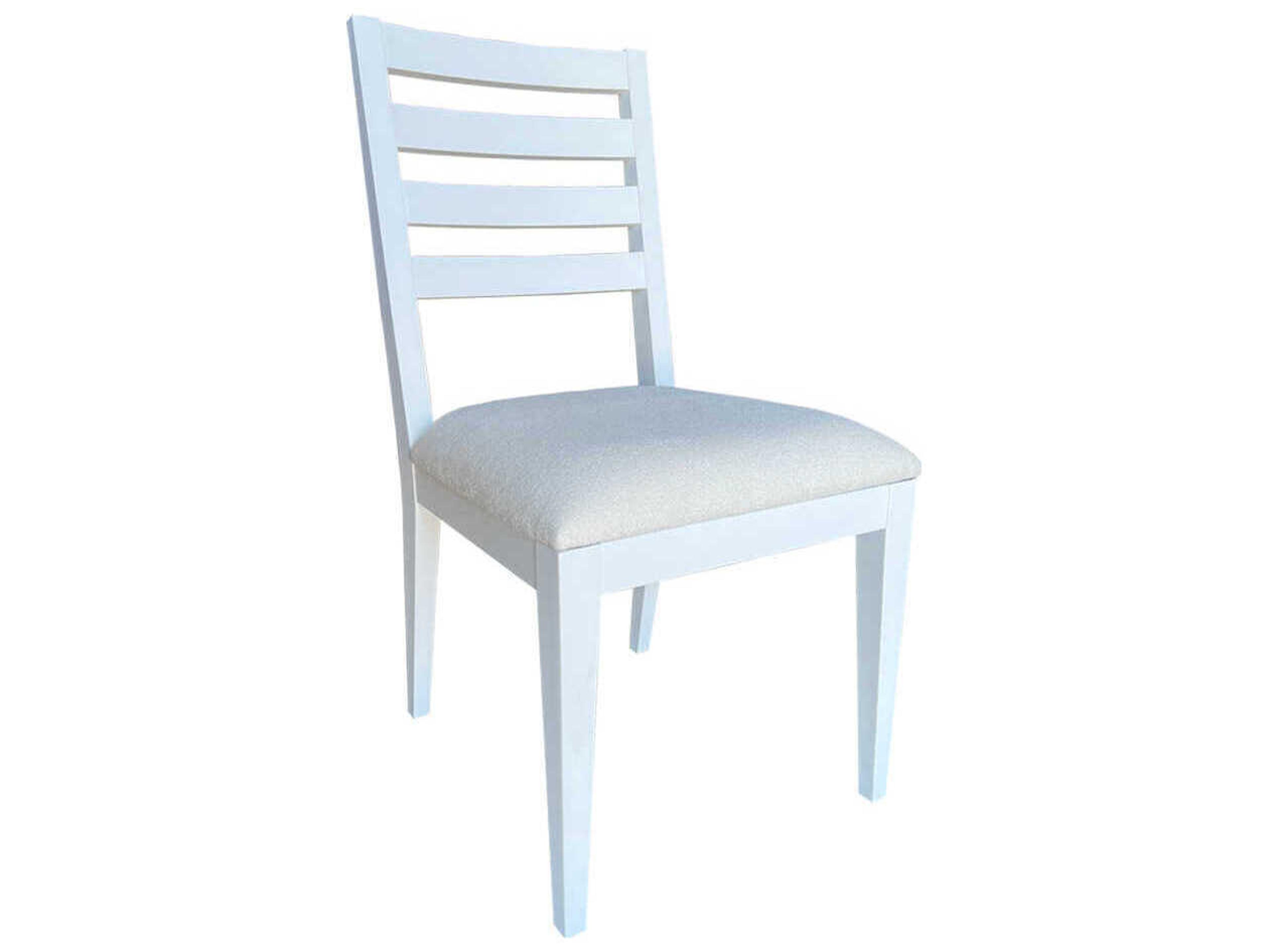 Oliver Home Ribbon-I Hardwood White Upholstered Armless Dining Chair
