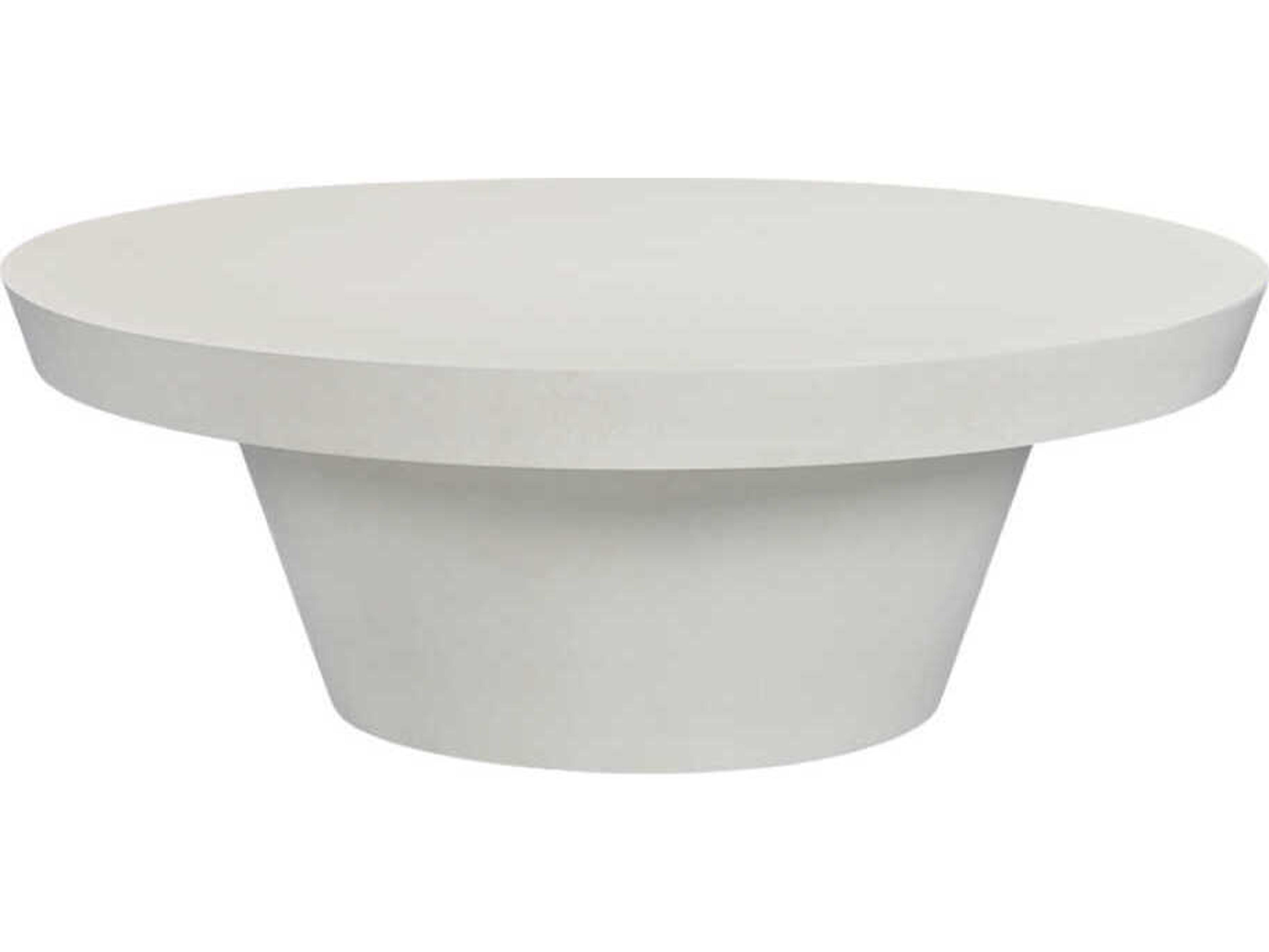 Oliver Home Fresco Round Wood Egret Coffee Table