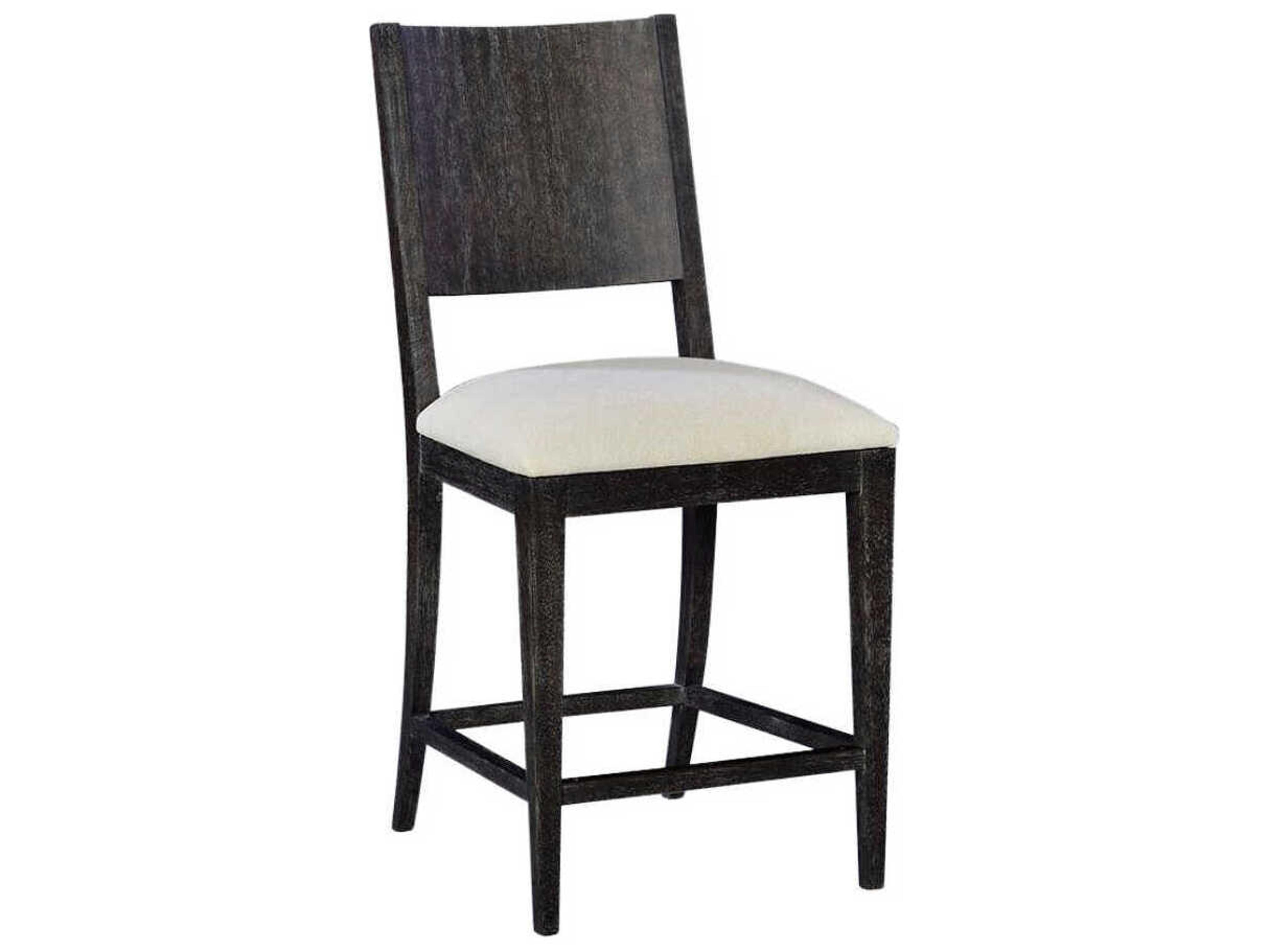 Oliver Home Woodard-I Midnight Upholstered Oak Wood Counter Stool