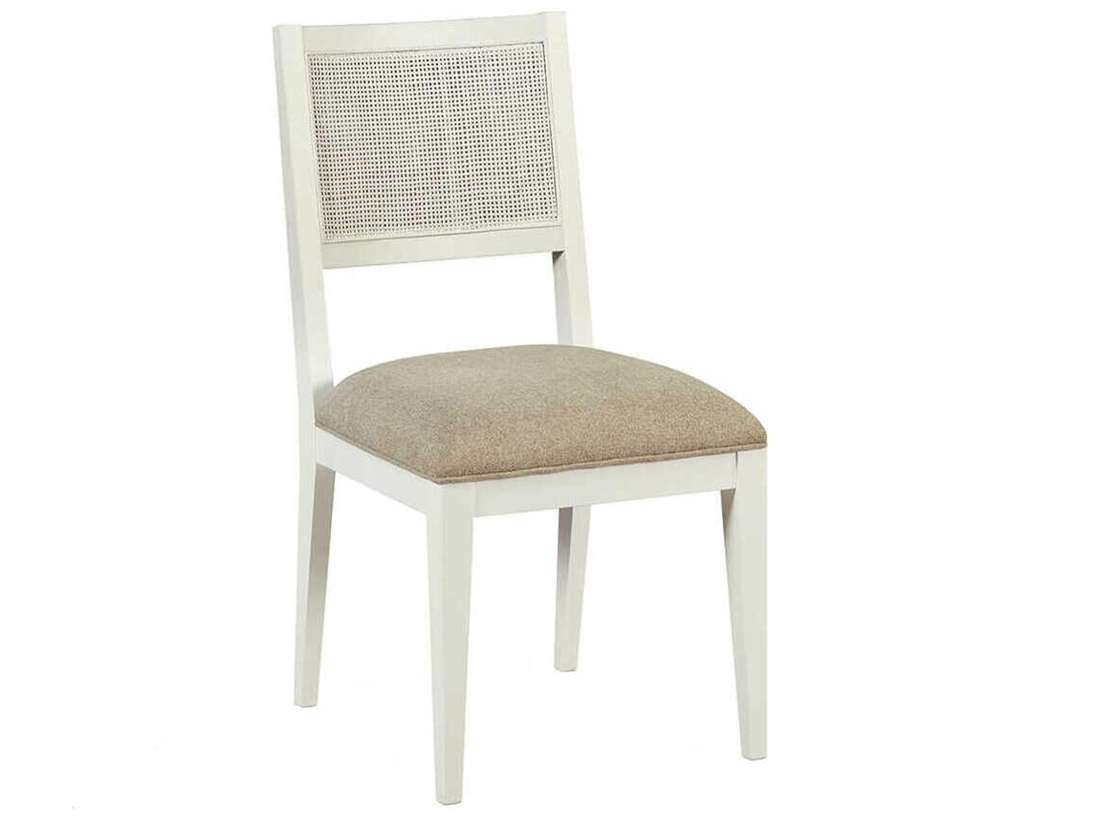 Oliver Home Caine-II Oak Wood White Upholstered Armless Dining Chair