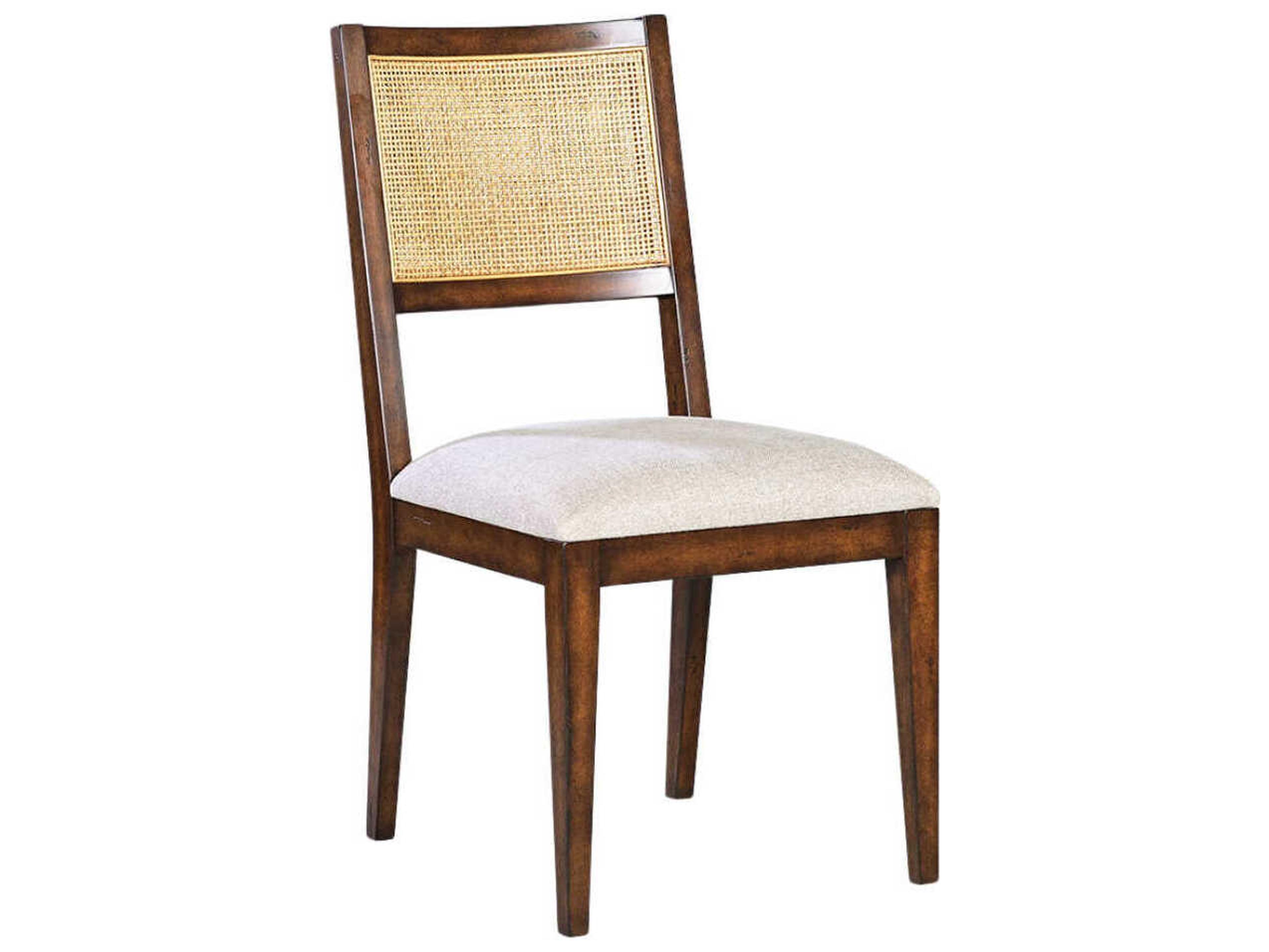 Oliver Home Caine-II Acacia Wood Brown Upholstered Armless Dining Chair