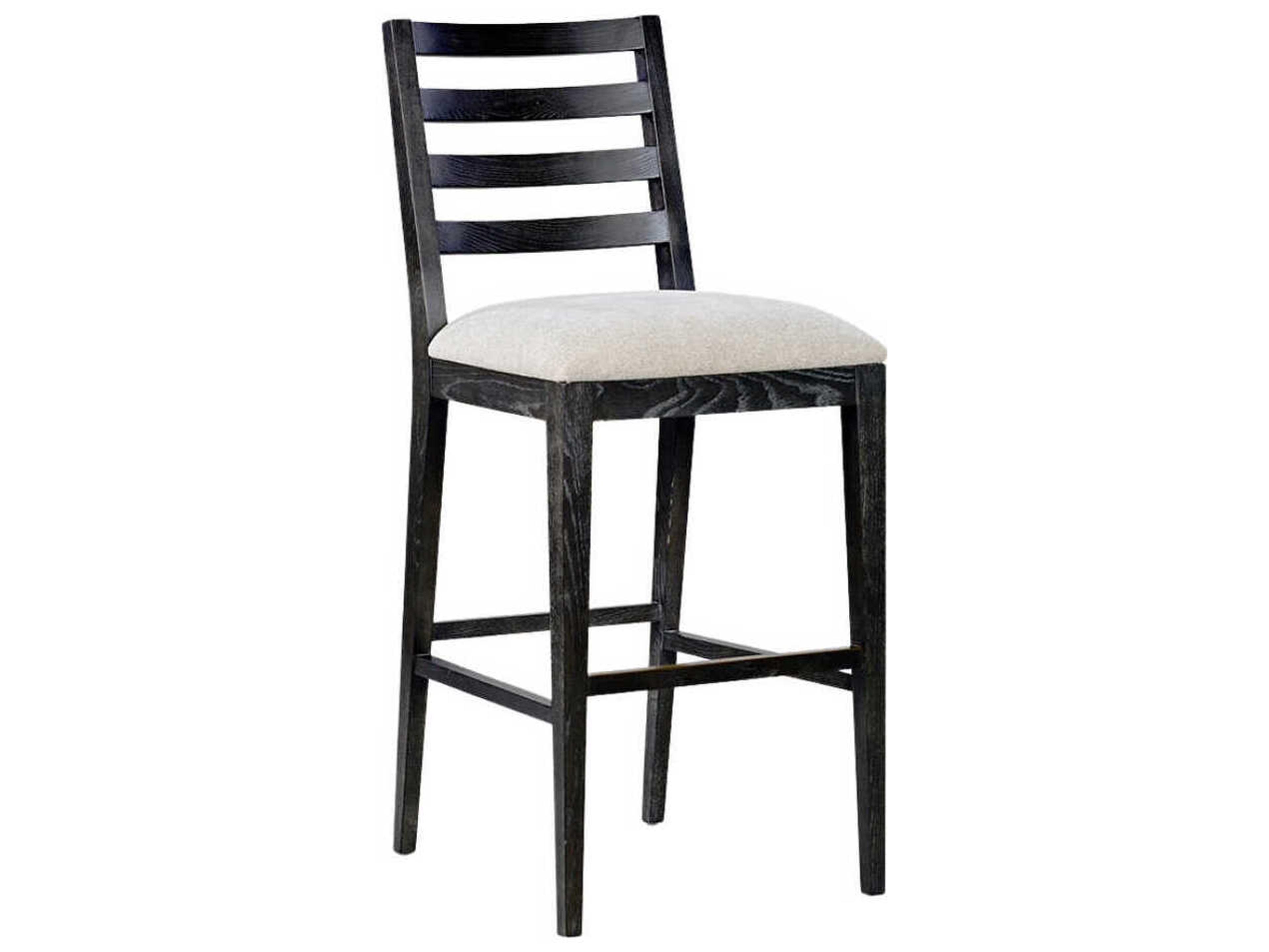 Oliver Home Ribbon-II Midnight Upholstered Oak Wood Bar Stool