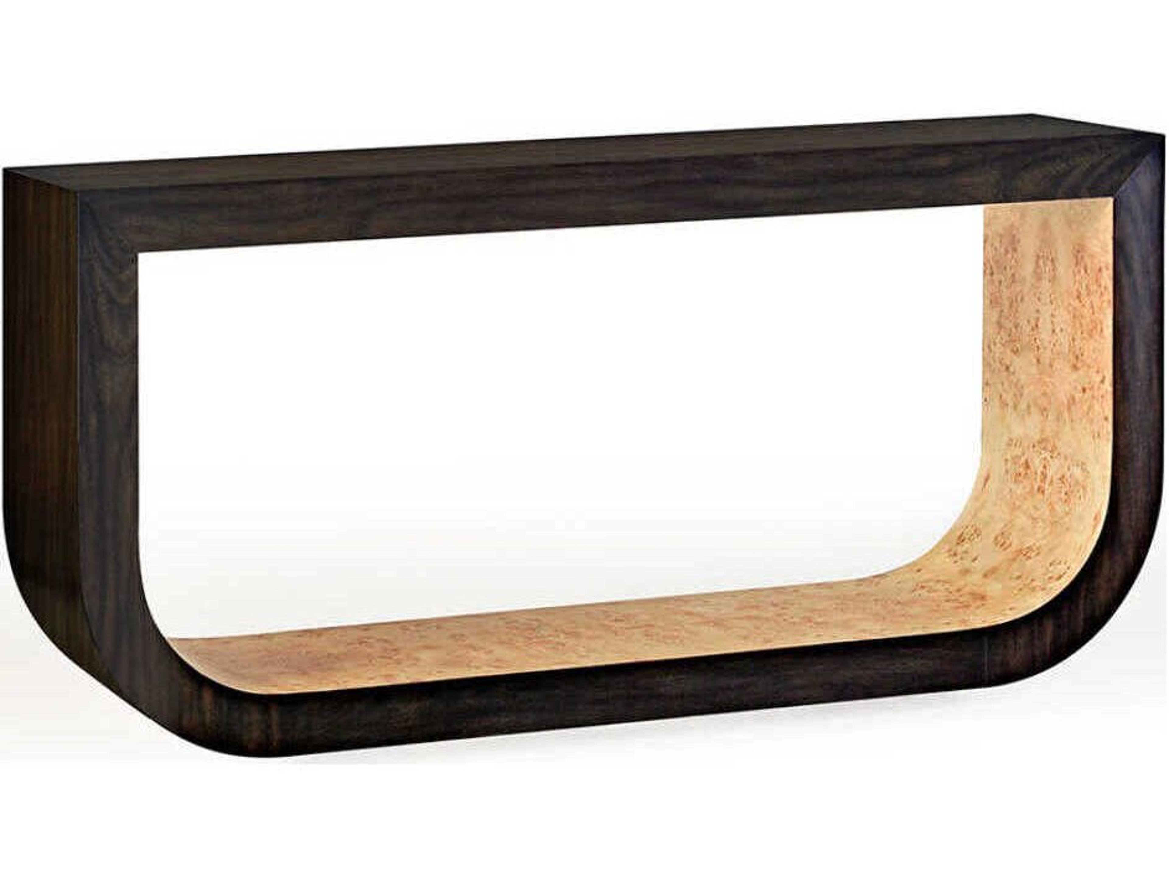 Oliver Home Carter Rectangular Wood Natural Burl Console Table