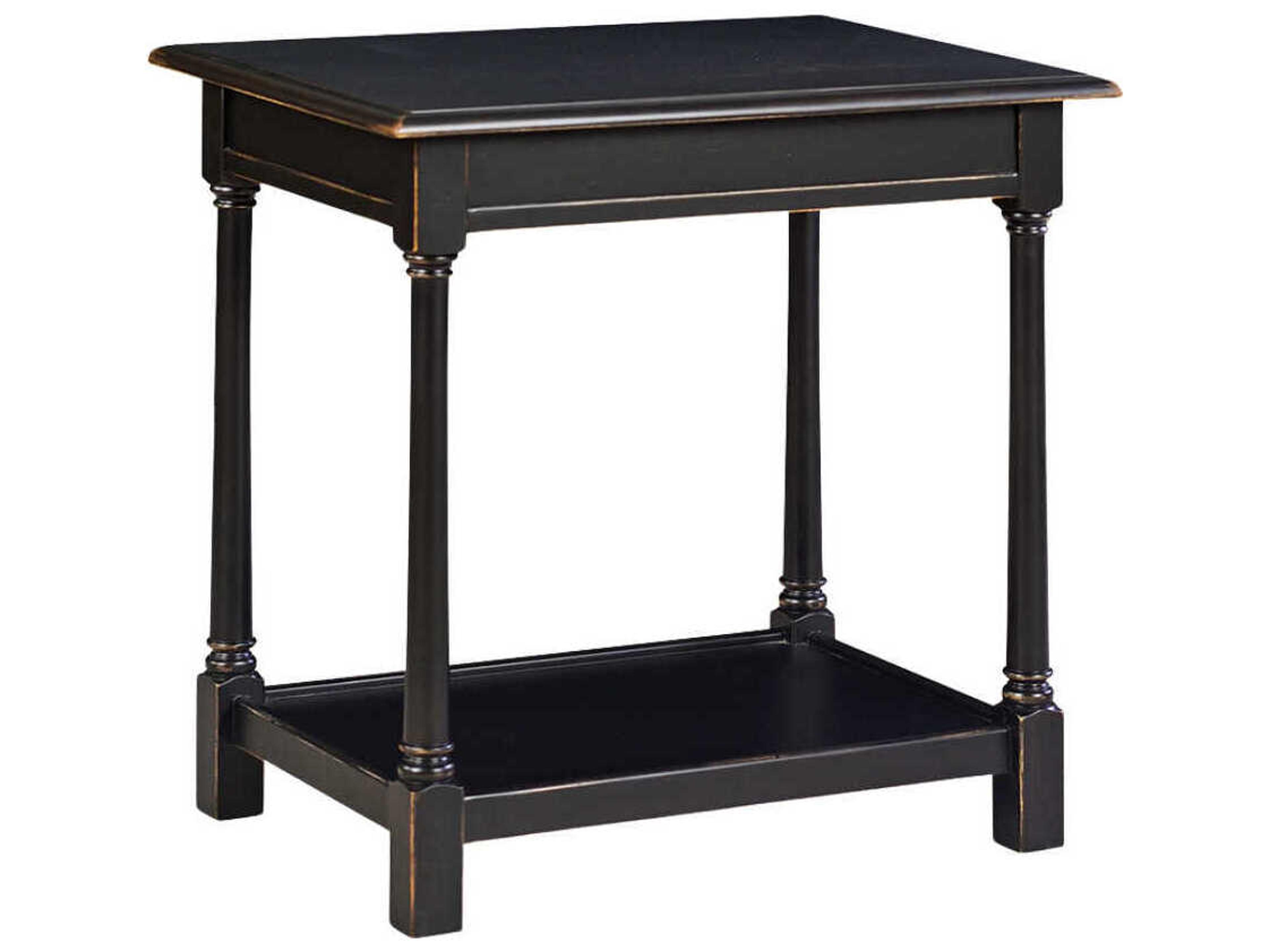 Oliver Home Diana Rectangular Wood Ebony End Table
