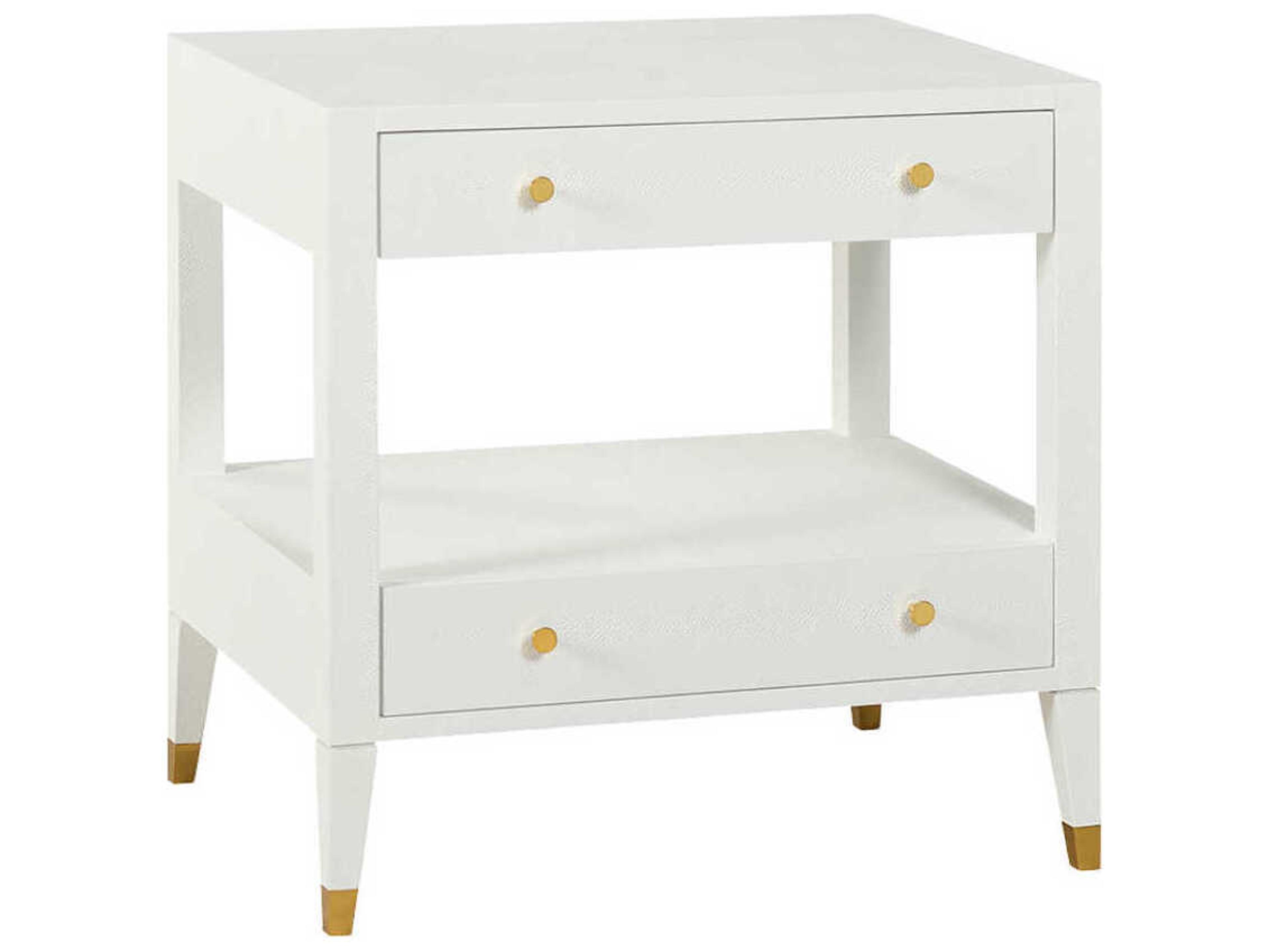 Oliver Home Stanley Rectangular Faux Leather Ghost Shagreen End Table