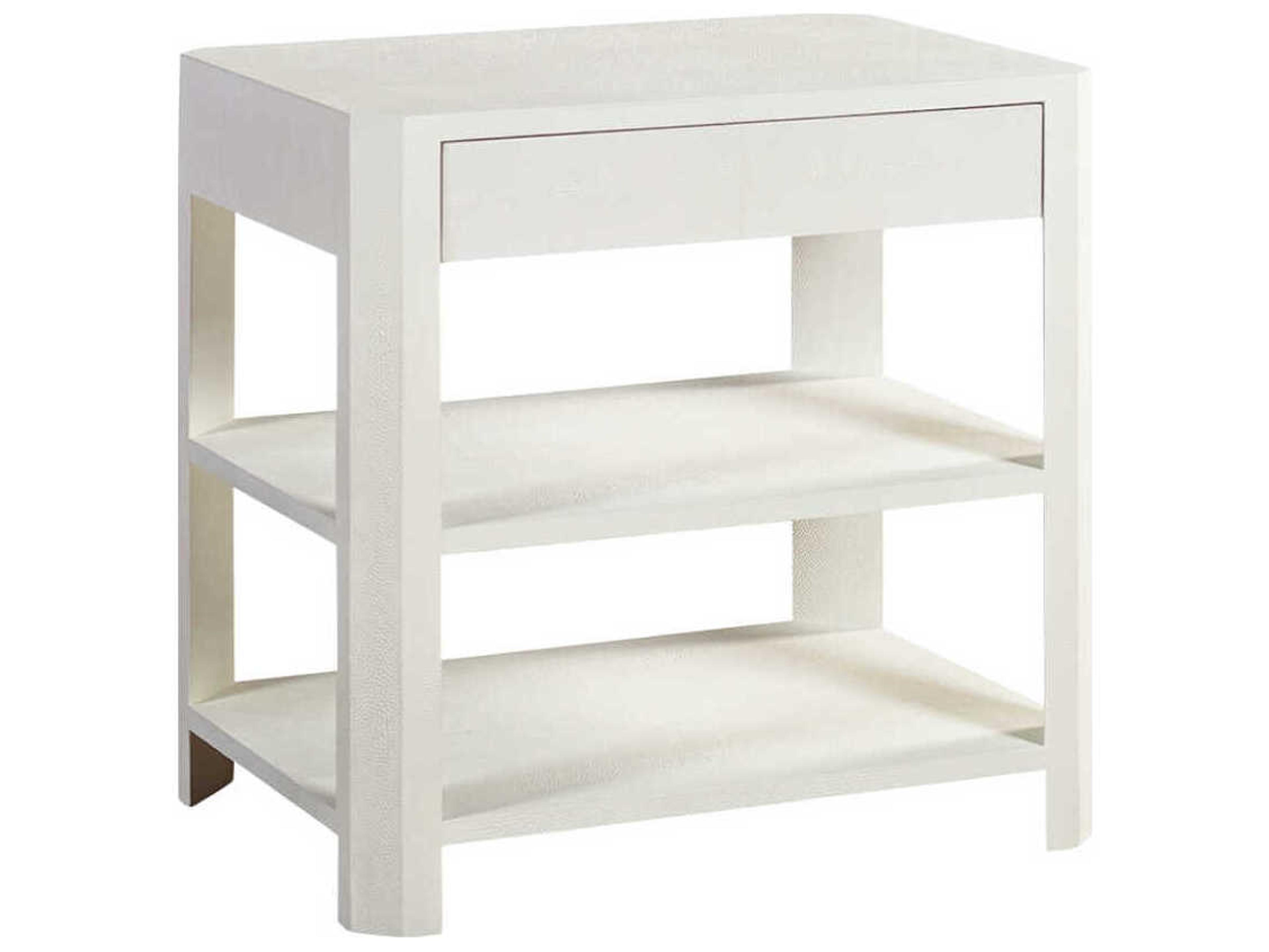 Oliver Home Sydney Rectangular Faux Leather Ghost Shagreen End Table