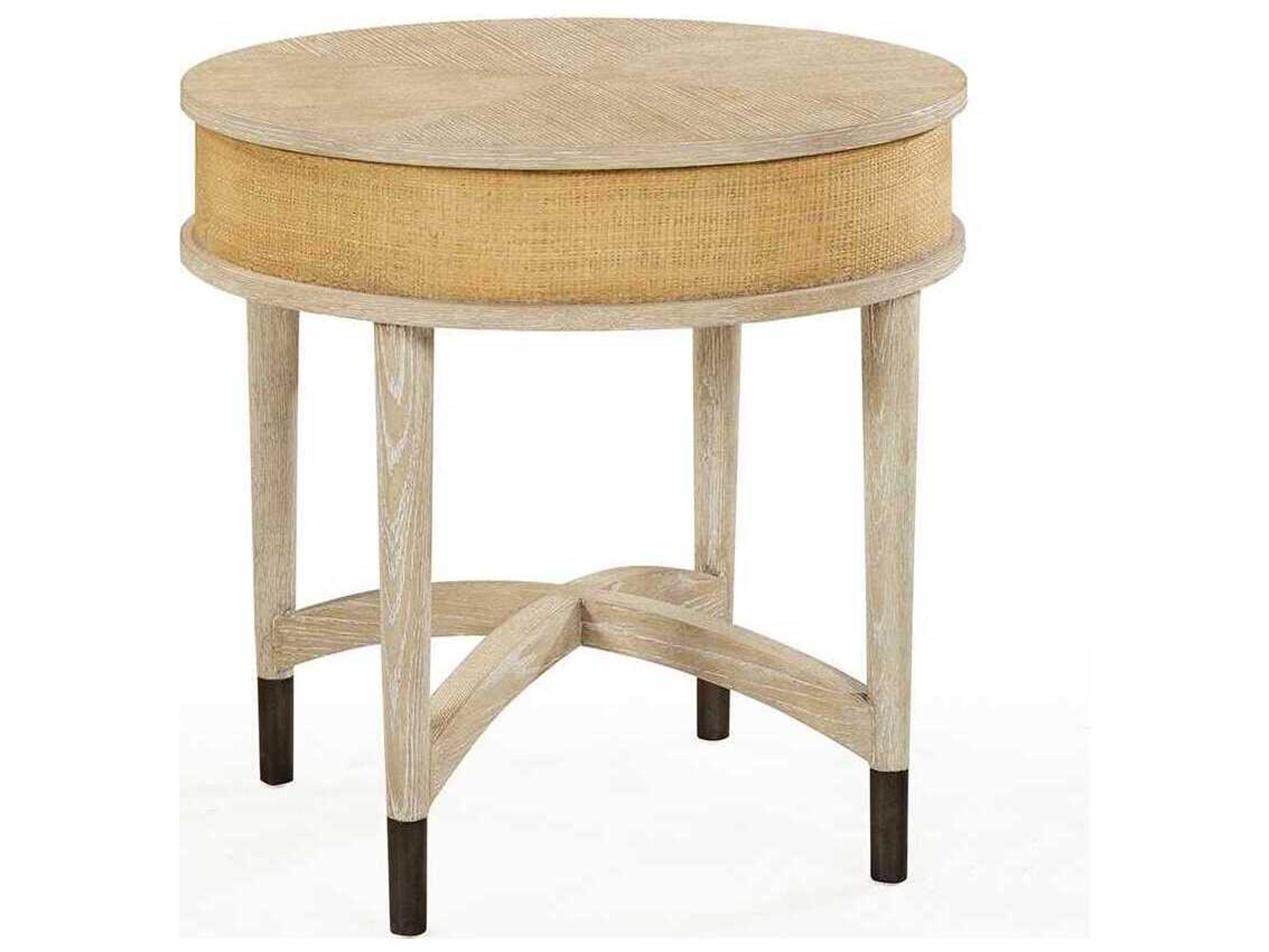 Oliver Home Kirkwood Round Wood Himalaya End Table