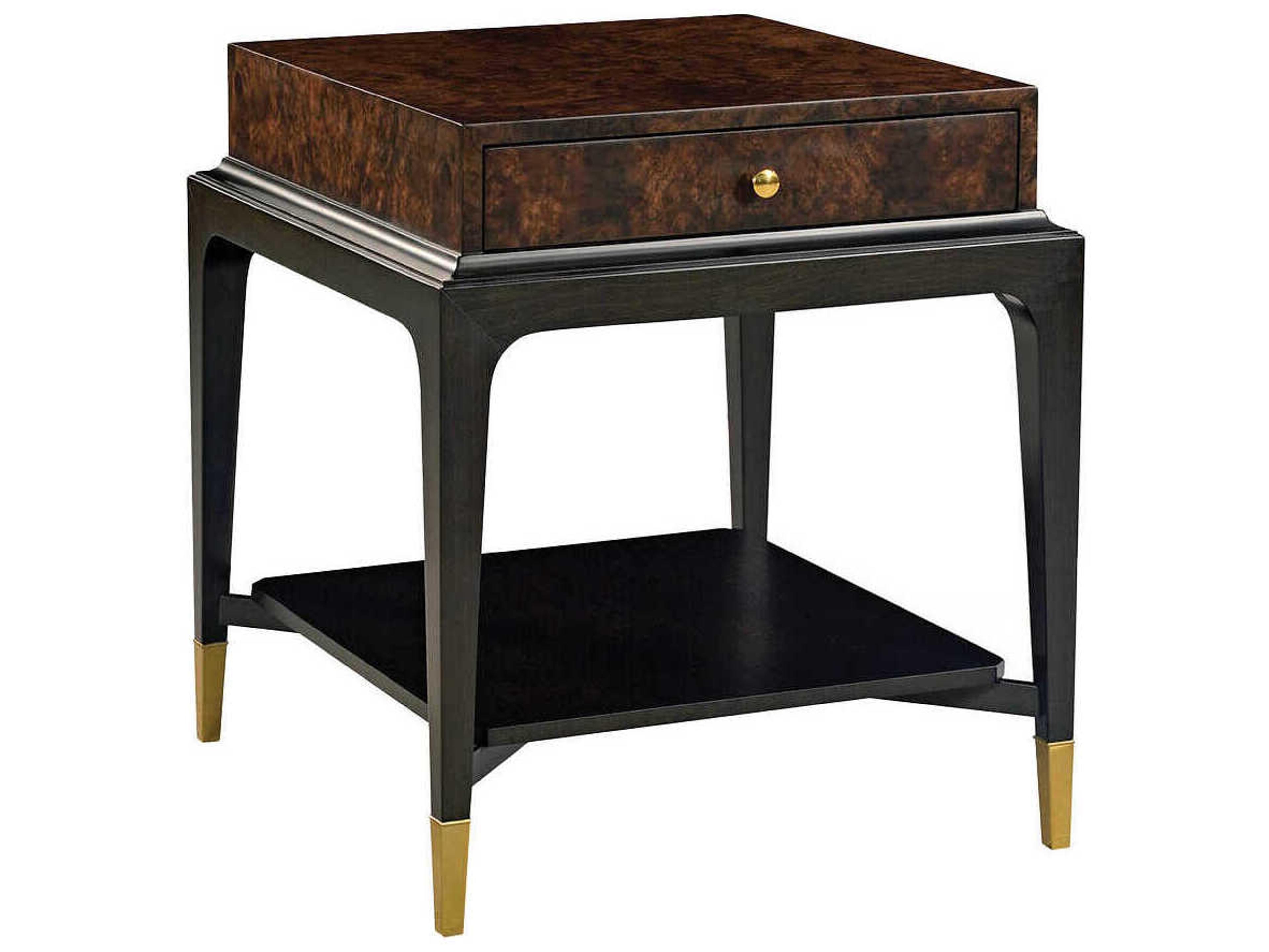 Oliver Home Lafayette Rectangular Wood Walnut Burl End Table
