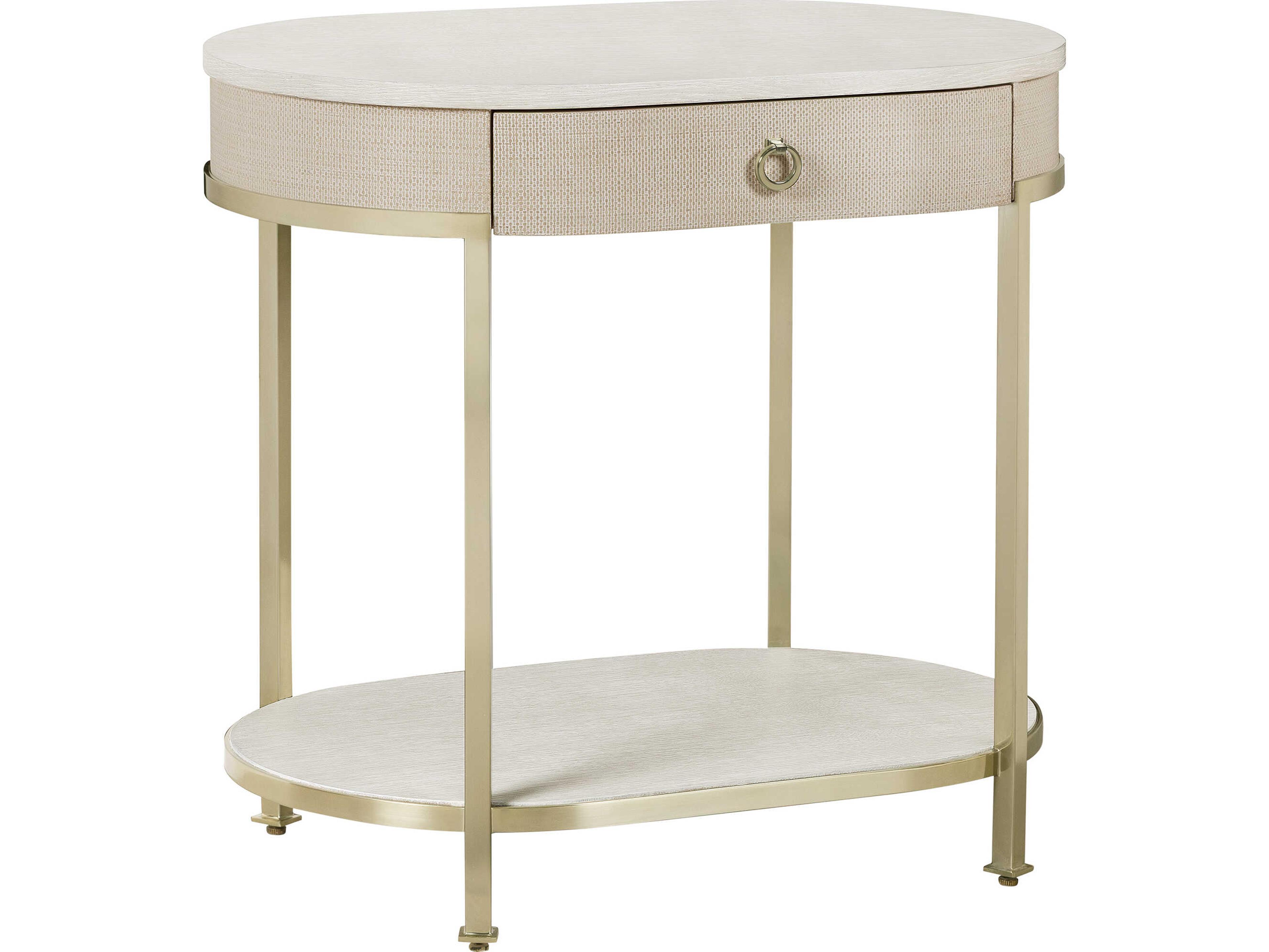 Oliver Home Bay Habor Oval Wood Shell End Table