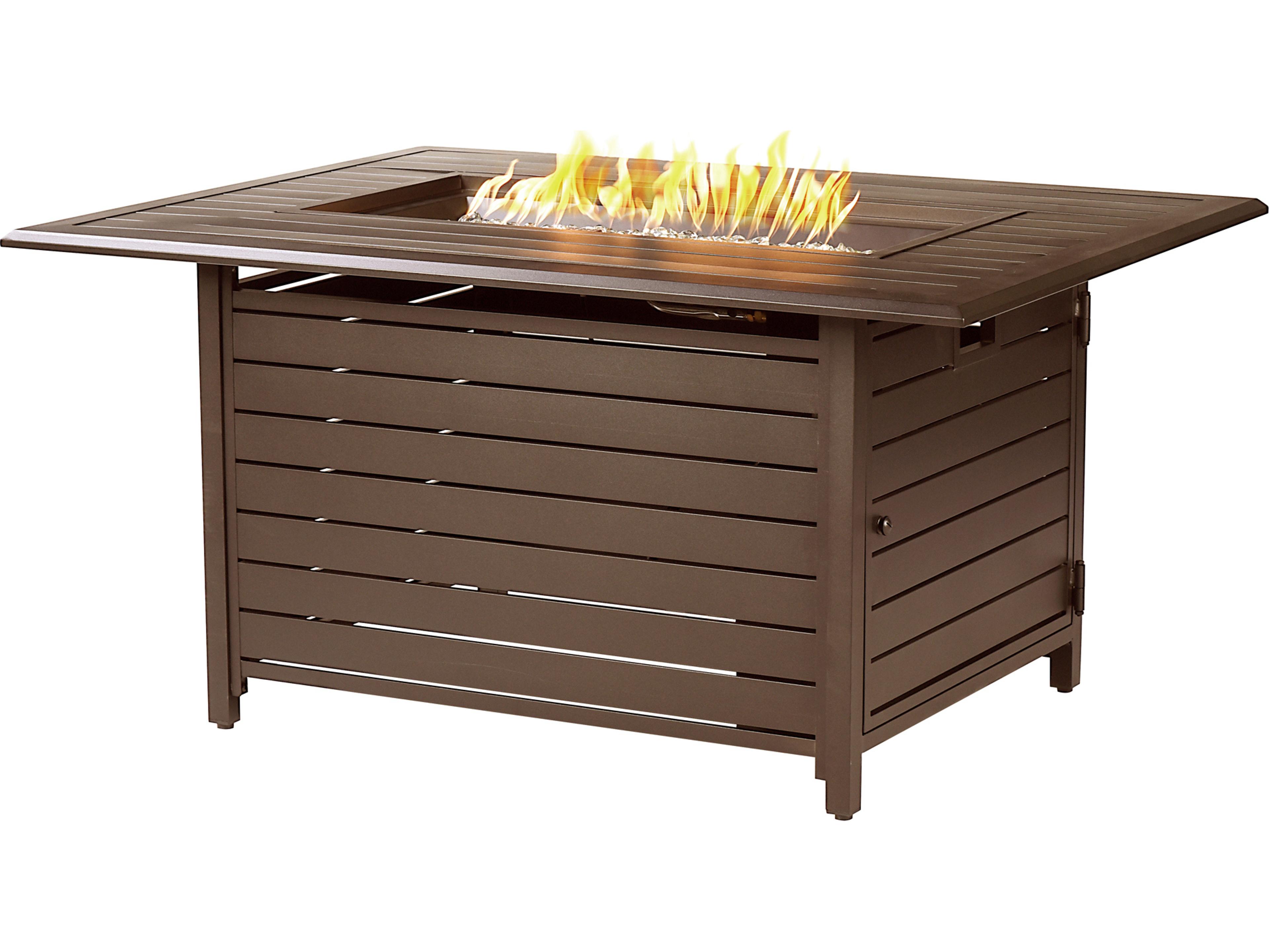 Oakland Living Rectangular Aluminum Propane Patio Fire Pit Table