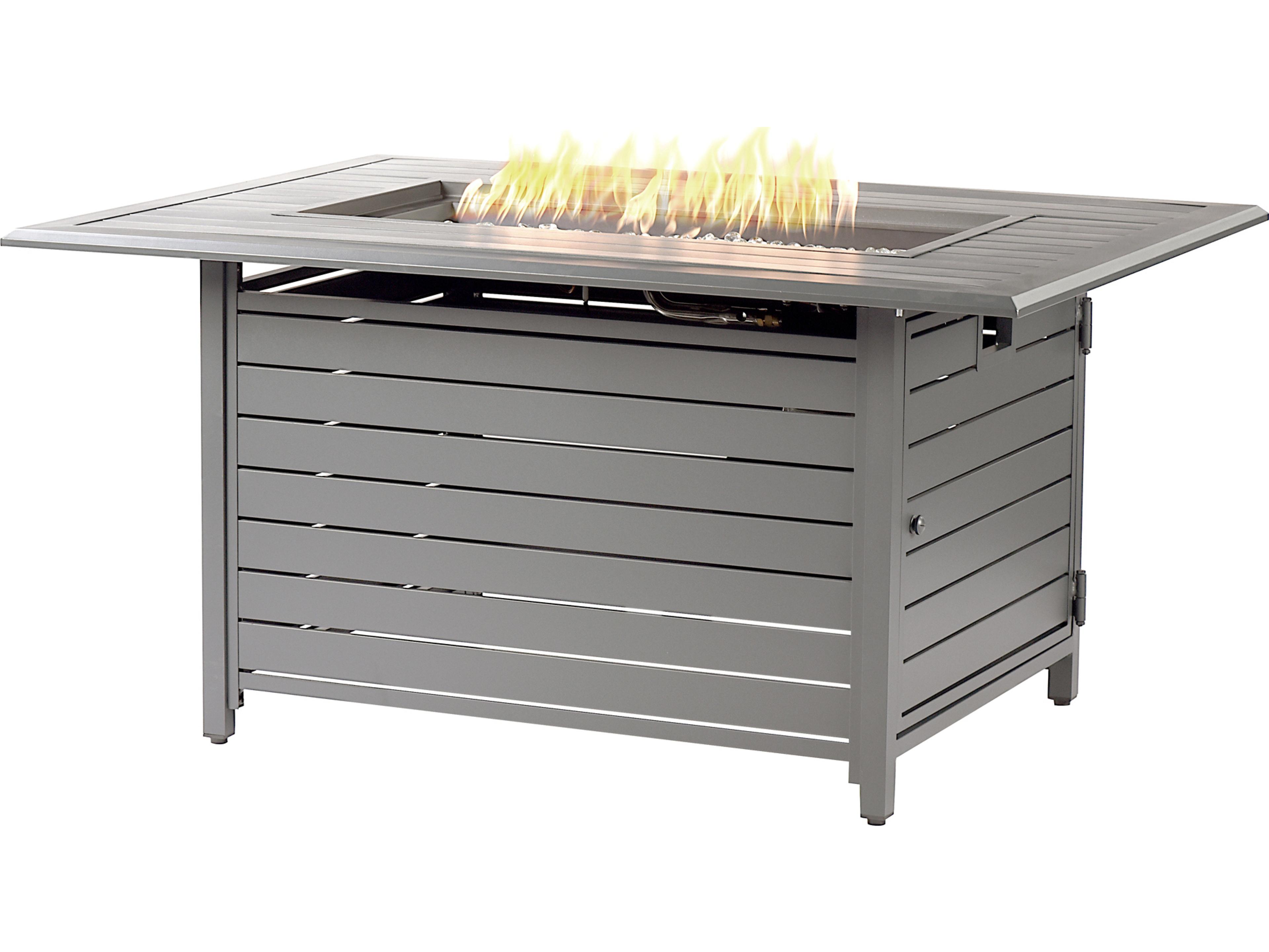 Oakland Living Rectangular Aluminum Propane Outdoor Fire Pit Table