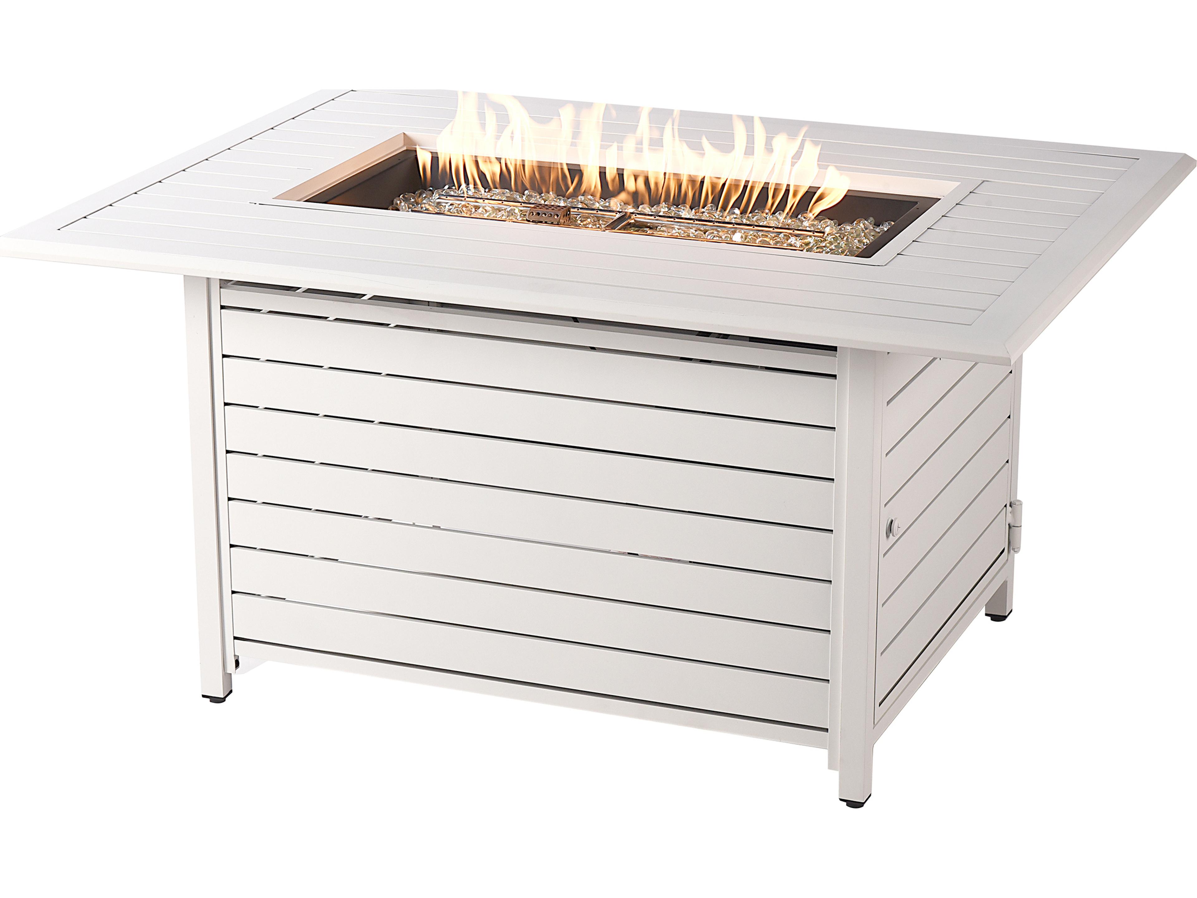 Oakland Living Rectangular Aluminum Propane Outdoor Patio Fire Pit Table